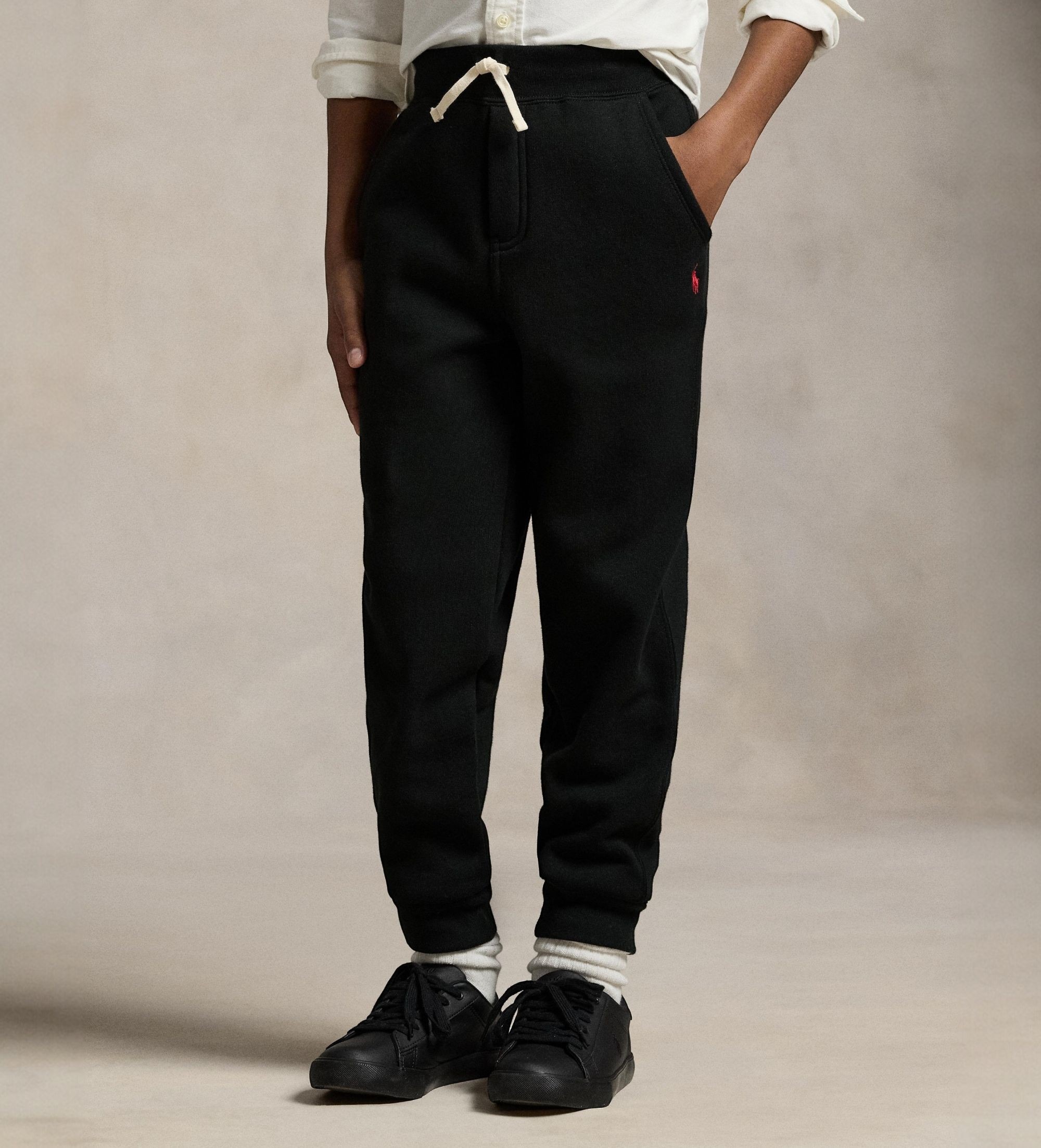 Polo Ralph Lauren für Jungen. 323720897002 Schwarze Fleece-Jogginghose ((M) 8/9años= 140/149cm), Lässig, Baumwolle, Kinderbekleidung