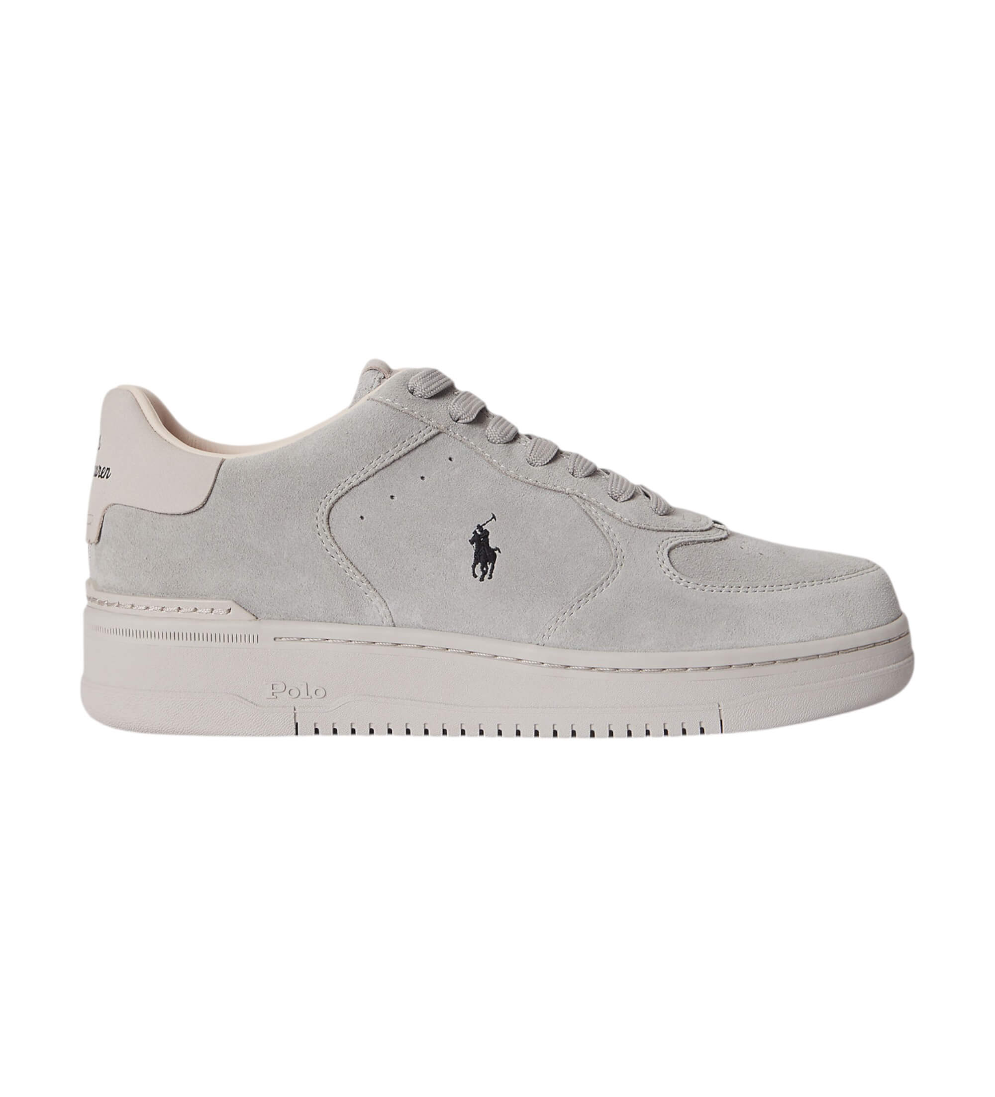 Polo Ralph Lauren für Herren. 809P13085002 Graue Leder-Sneaker Masters (44), Wohnung, Schnürsenkel, Lässig