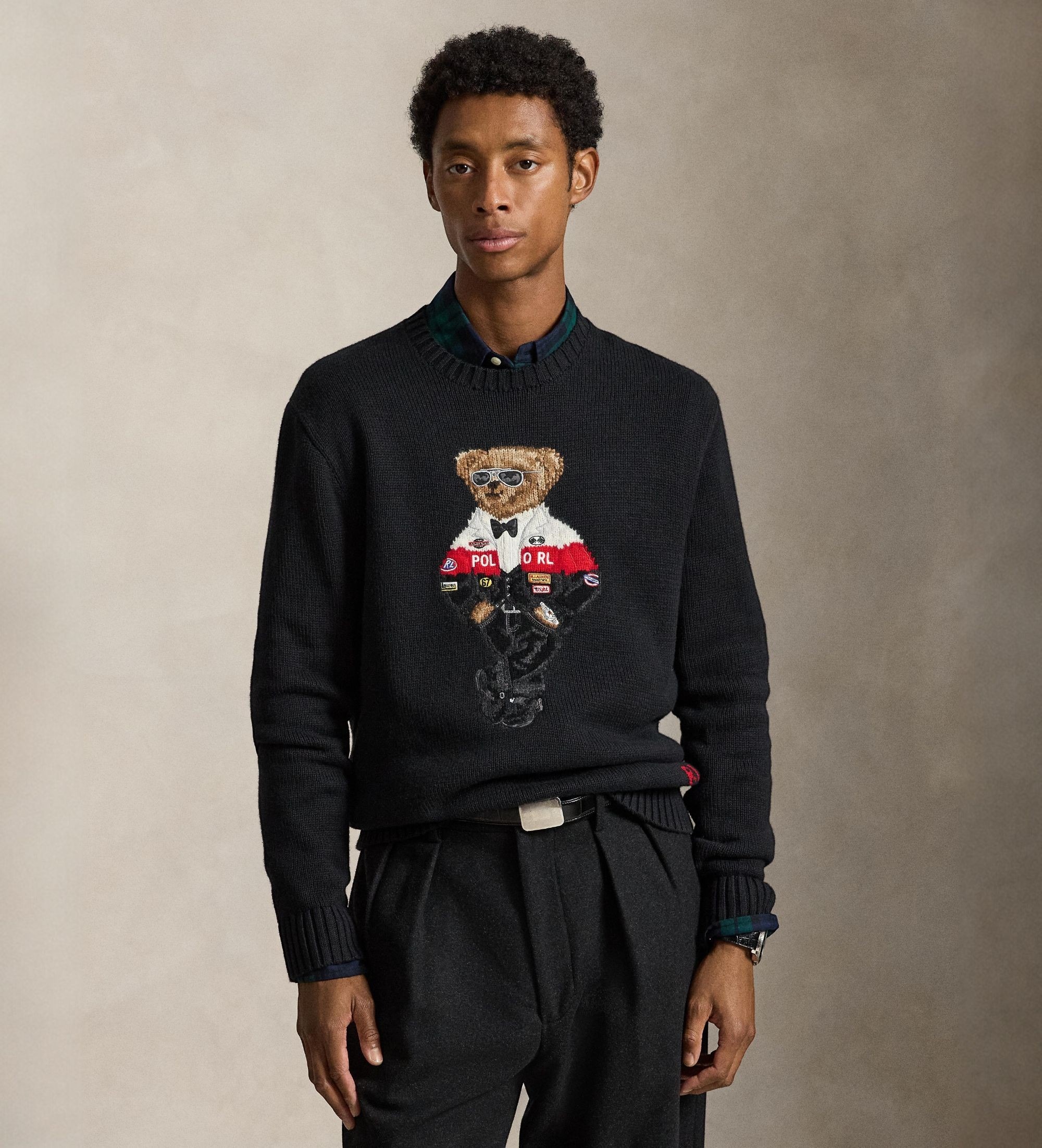 Polo Ralph Laurenvoor mannen. 710B28783001 Trui met Polo Bearzwart (M), Casual, Katoen