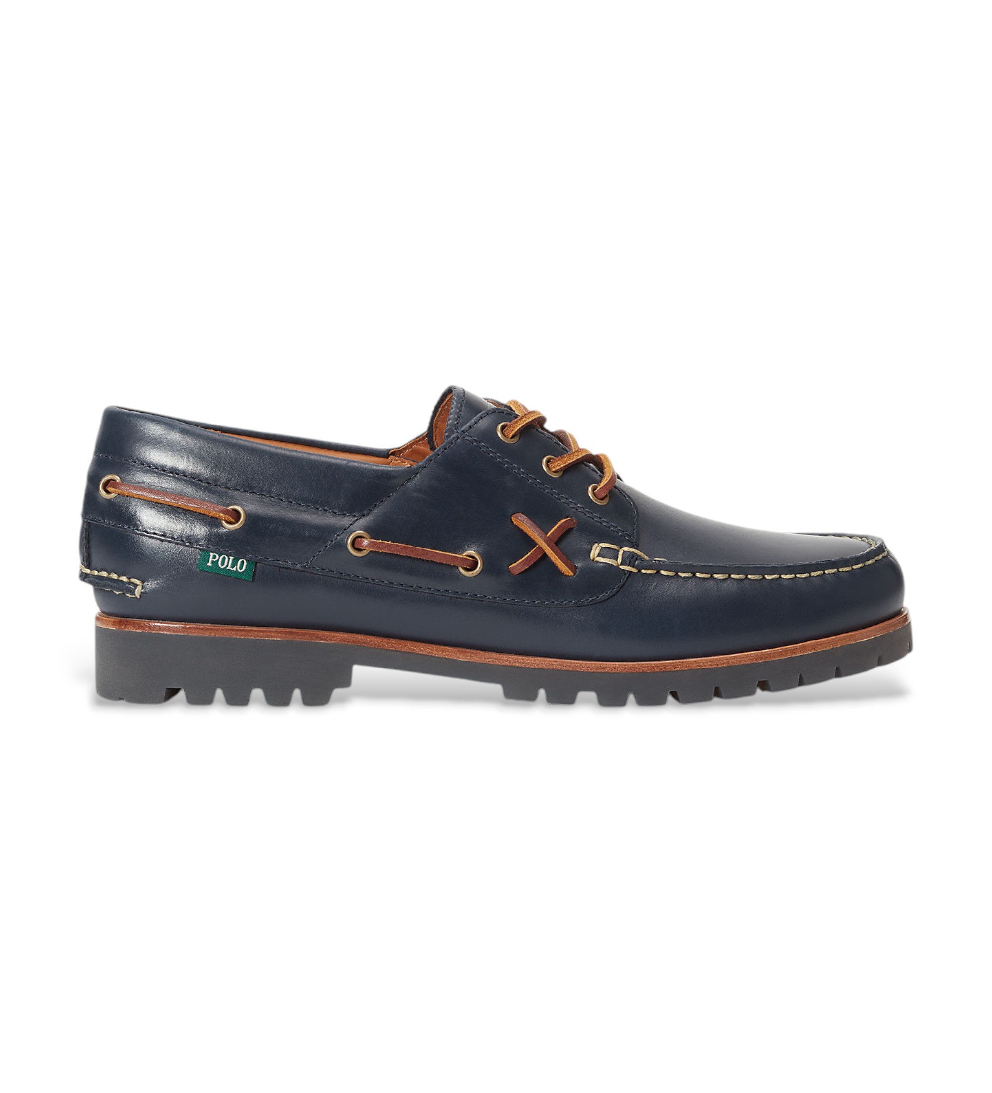 Polo Ralph Lauren für Herren. 812913545003 Ranger Leder Bootsschuhe navy (40), Wohnung, Schnürsenkel, Lässig, Marine