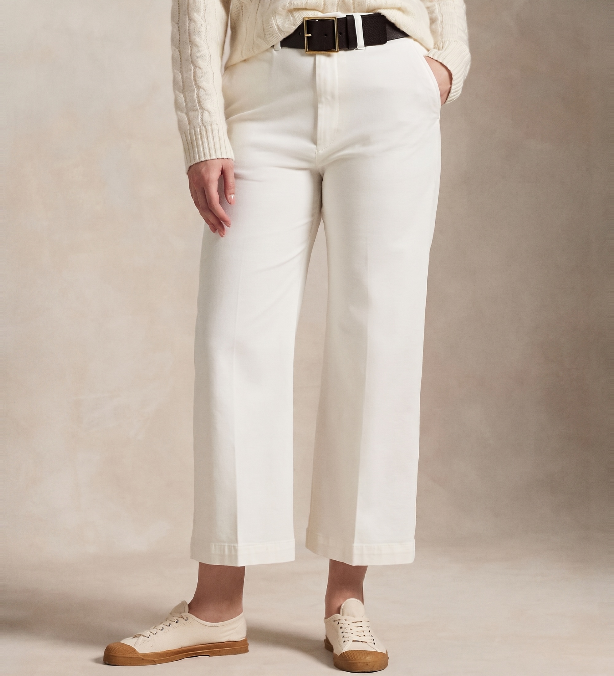 Polo Ralph Lauren für Damen. 211873988002 Weit geschnittene Chinohose weiß (38), Lässig, Baumwolle