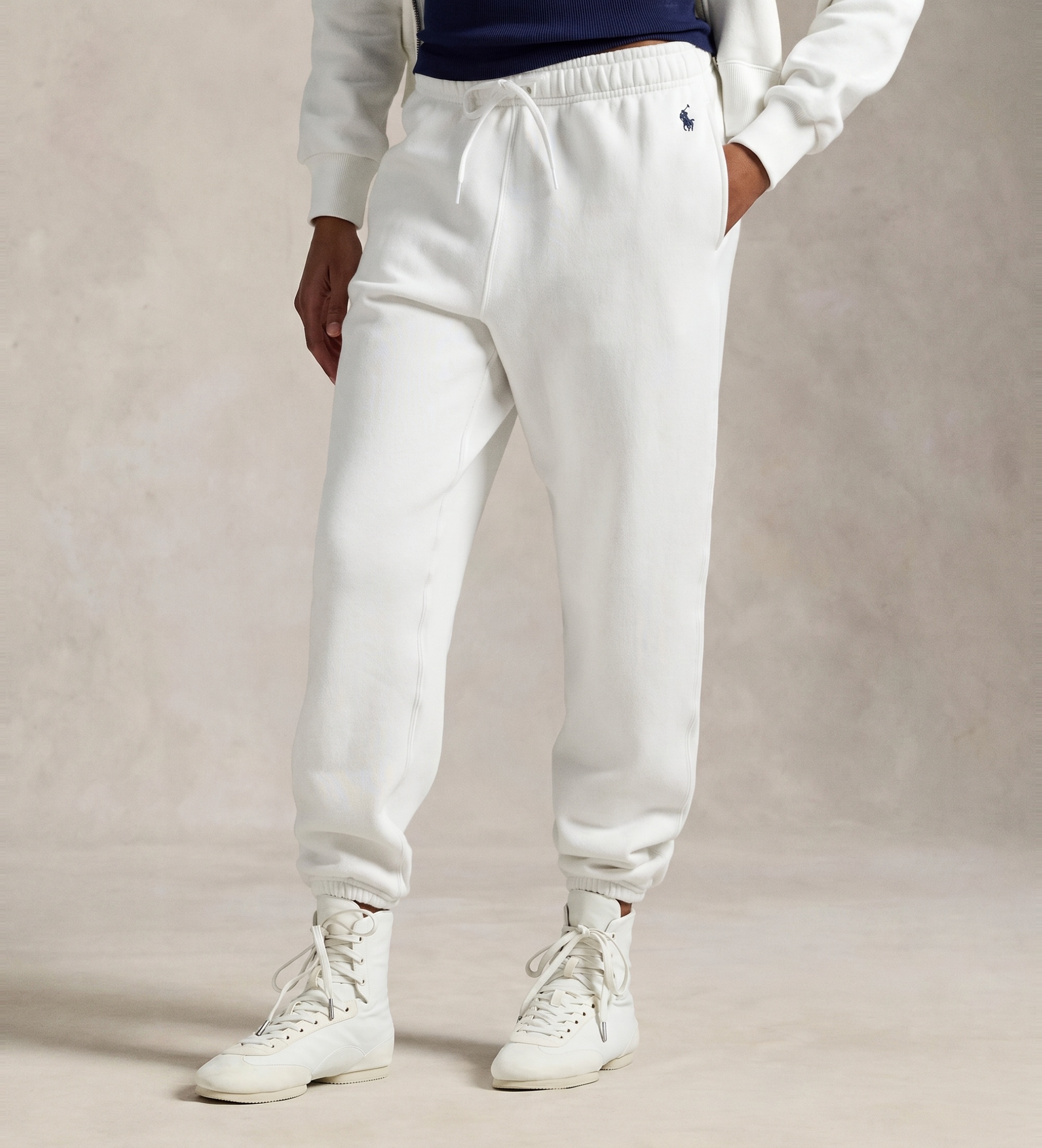 Polo Ralph Lauren für Damen. 211971700001 Fleece-Hose mit Kordelzug weiß (XL), Lässig, Sportlich, Baumwolle