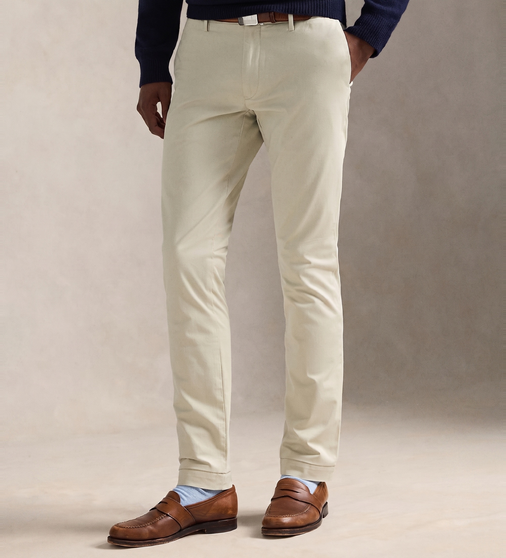Polo Ralph Lauren für Herren. 710644988012 Stretch Slim Fit Hose beige (42/32), Lässig, Baumwolle