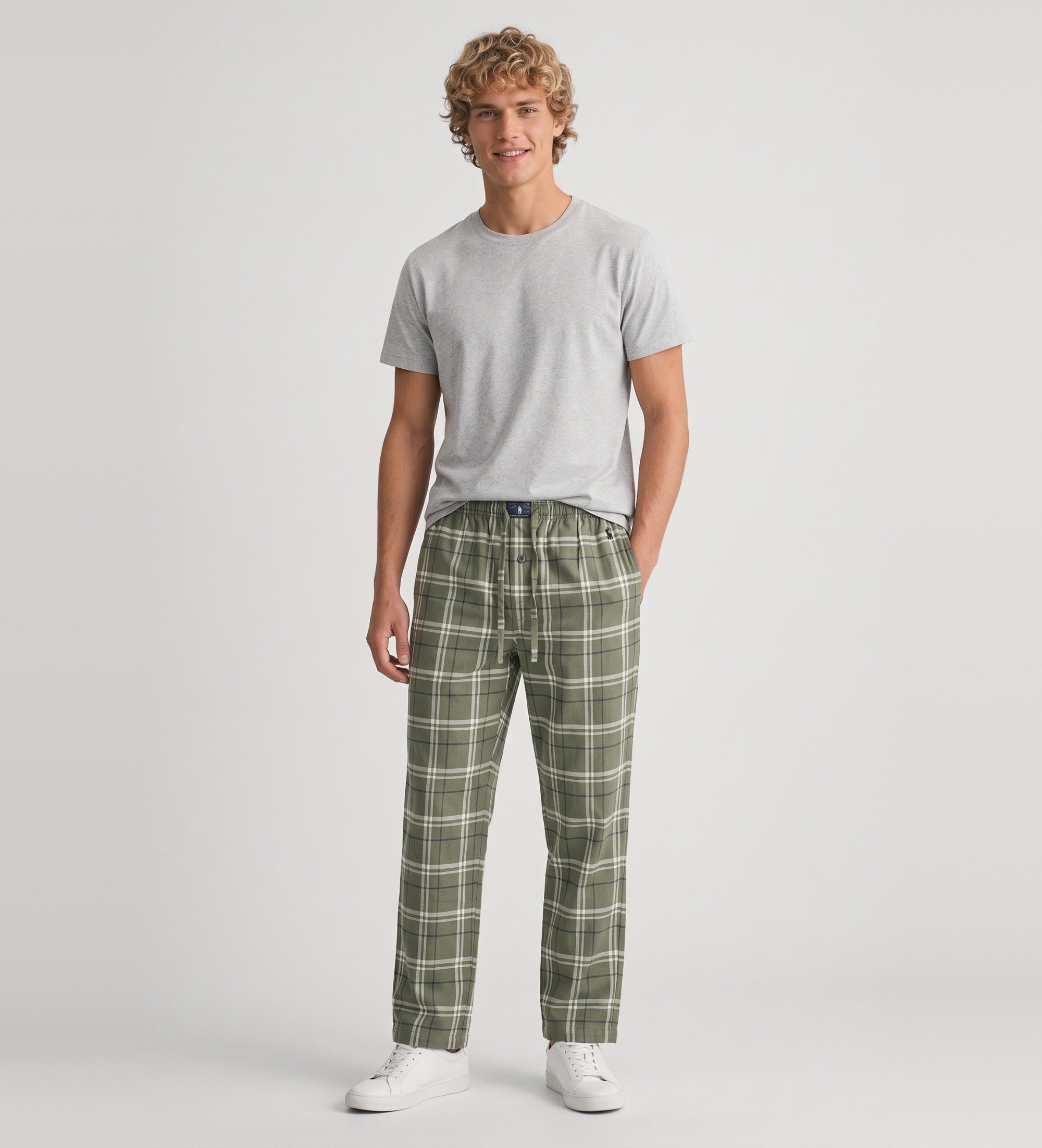 Polo Ralph Lauren für Herren. 714754037500 Grüne Flanell-Pyjamahose (M), Heimtextilien, Baumwolle