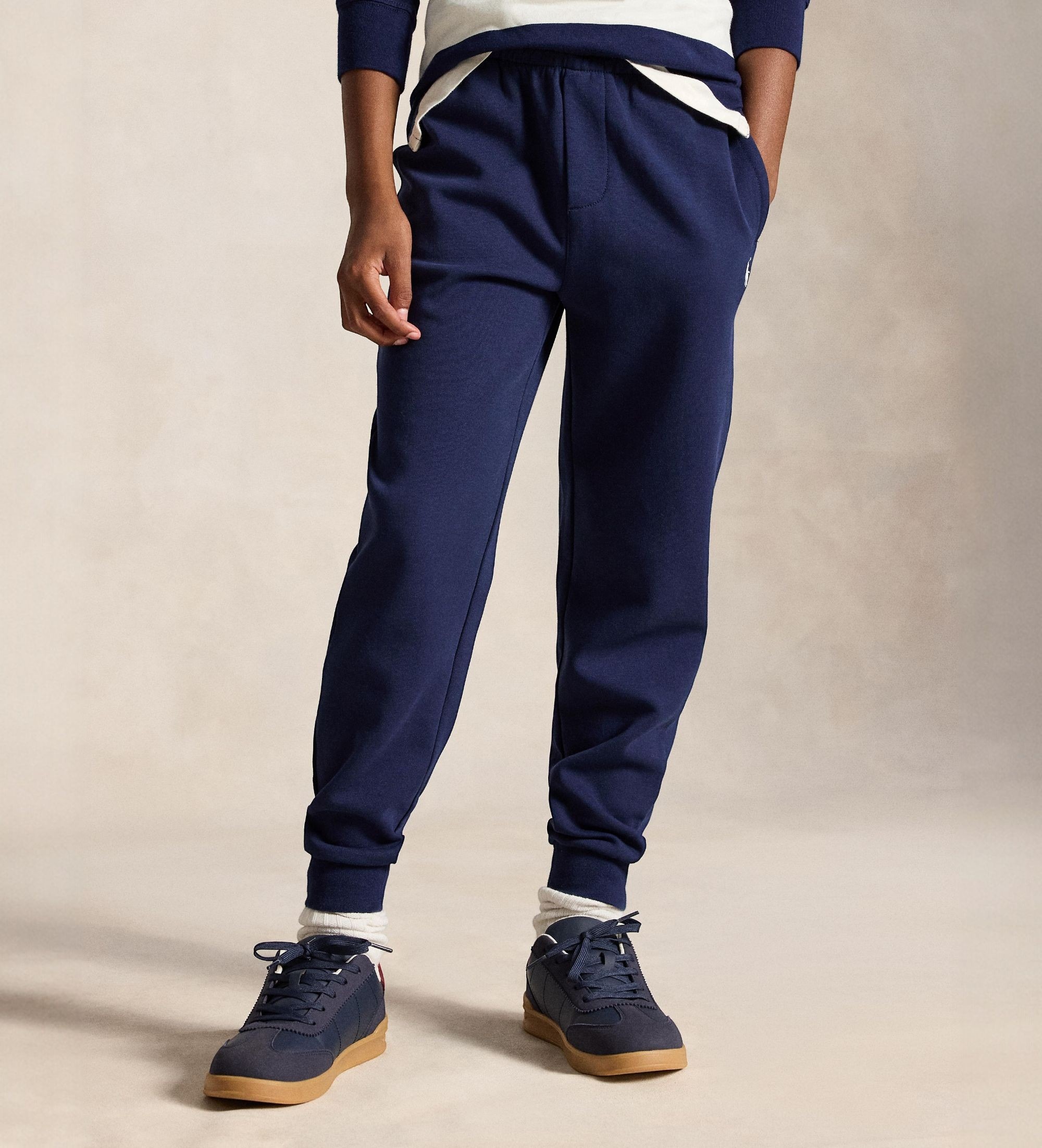 Polo Ralph Lauren für Jungen. 323A95764002 Marineblaue Doppelstrick-Jogginghose ((S) 6/7Años= 136/138cm), Lässig, Baumwolle, Kinderbekleidun