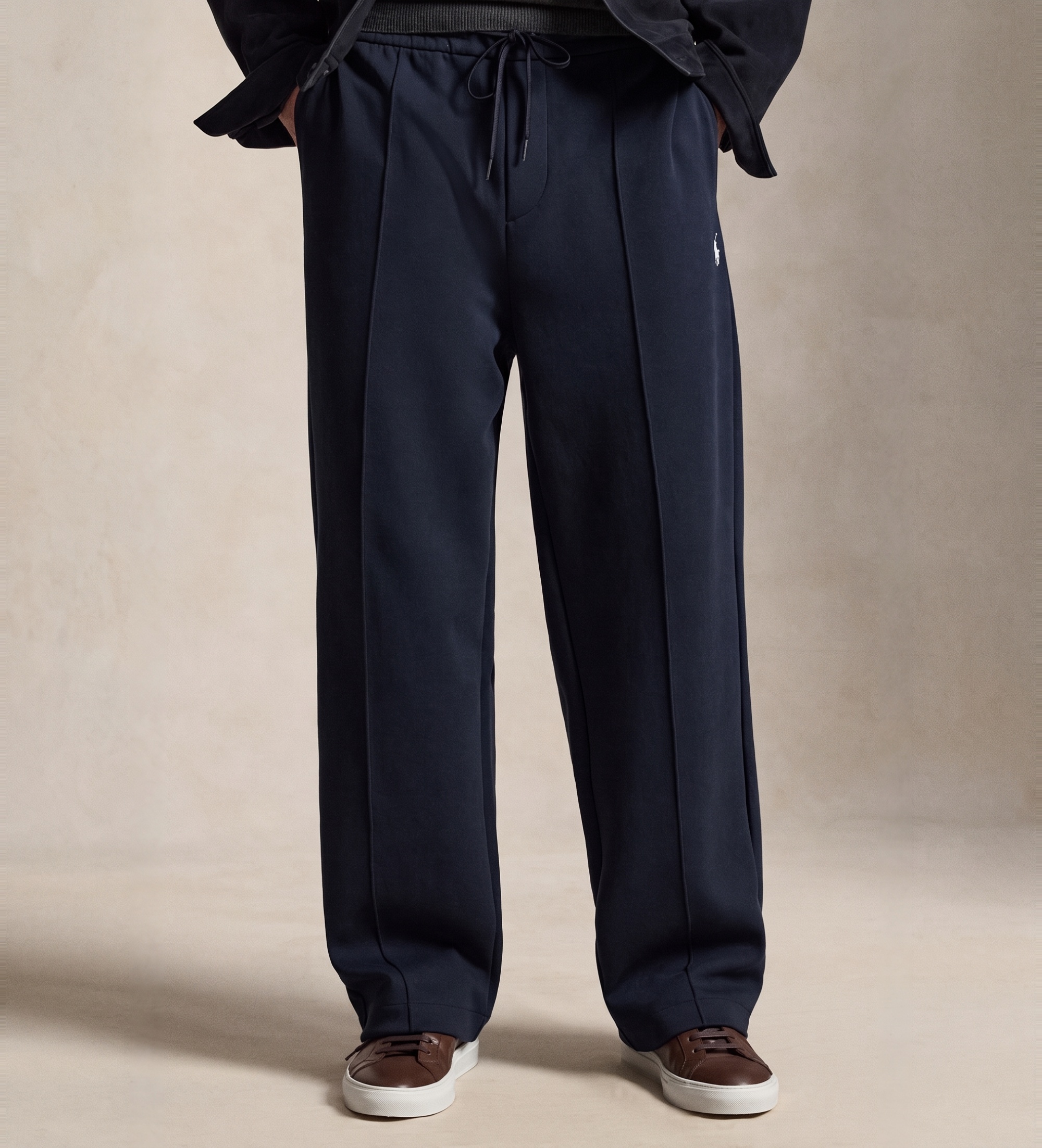 Polo Ralph Lauren für Herren. 710B30262004 Marineblaue Hose mit Kordelzug aus Doppelstrick (M), Lässig, Baumwolle