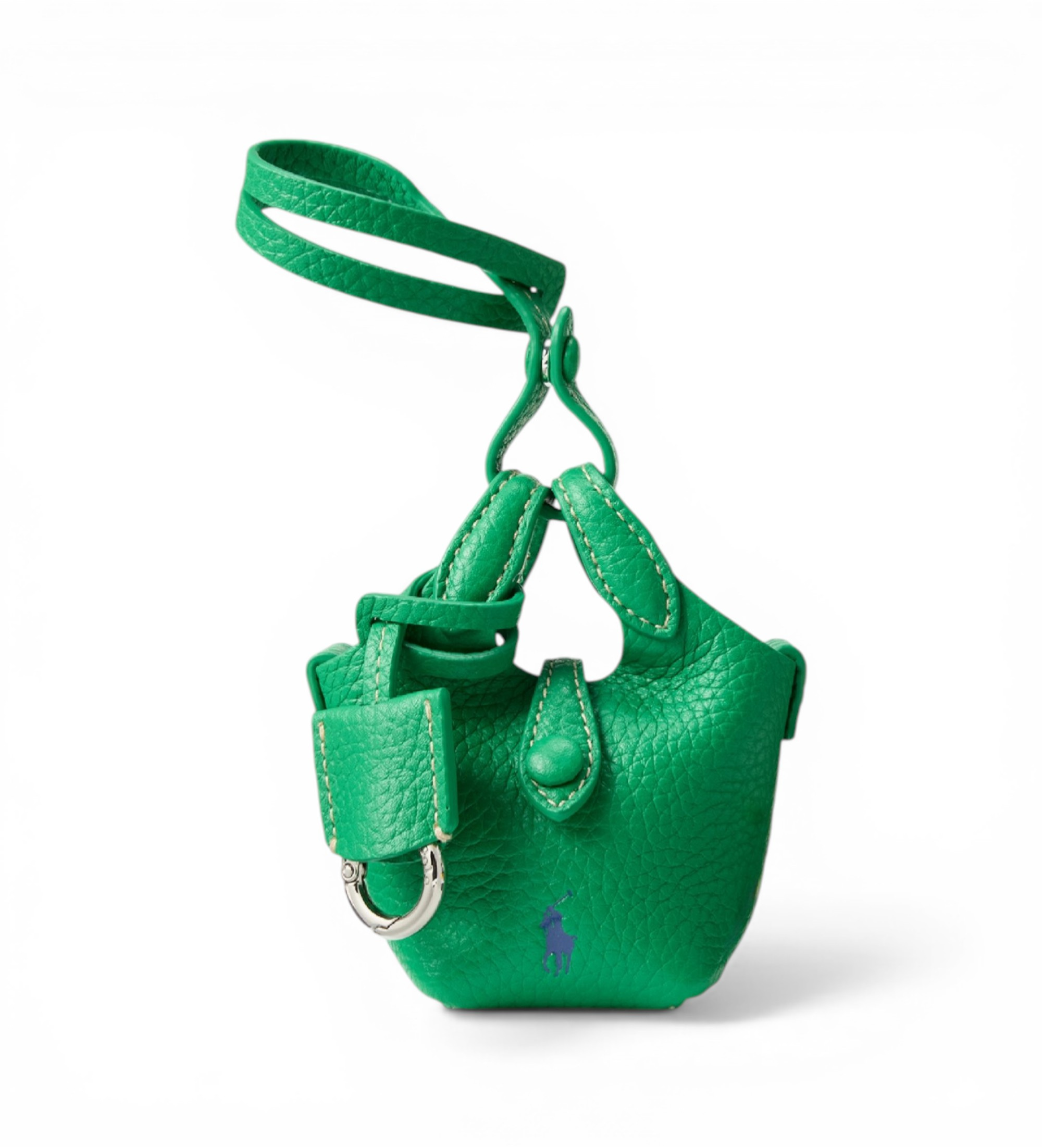 Polo Ralph Lauren für Damen. 427P17791001 Glänzende Trommeltasche grün (OSFA), Lässig, Leder