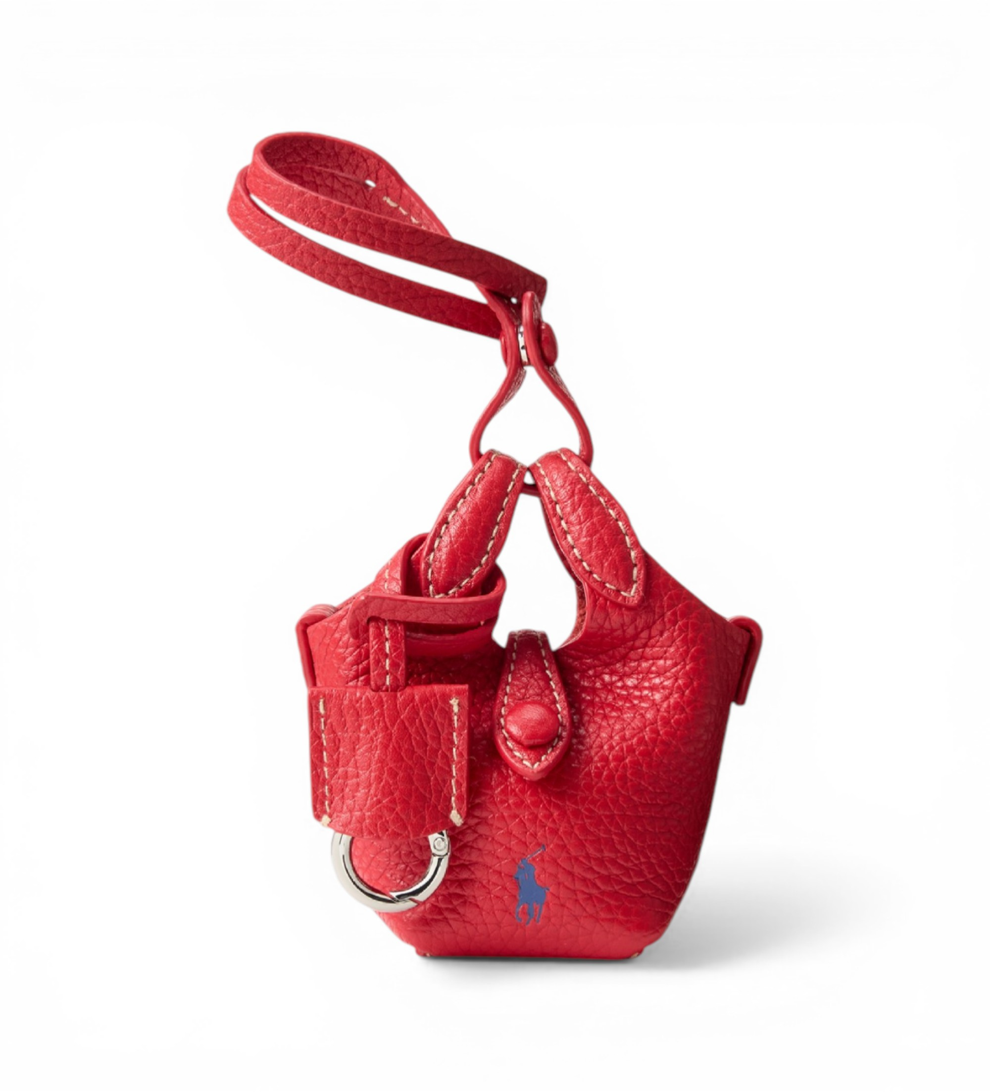Polo Ralph Lauren für Damen. 427P17791003 Glänzende Trommeltasche (OSFA), Rot, Lässig, Leder