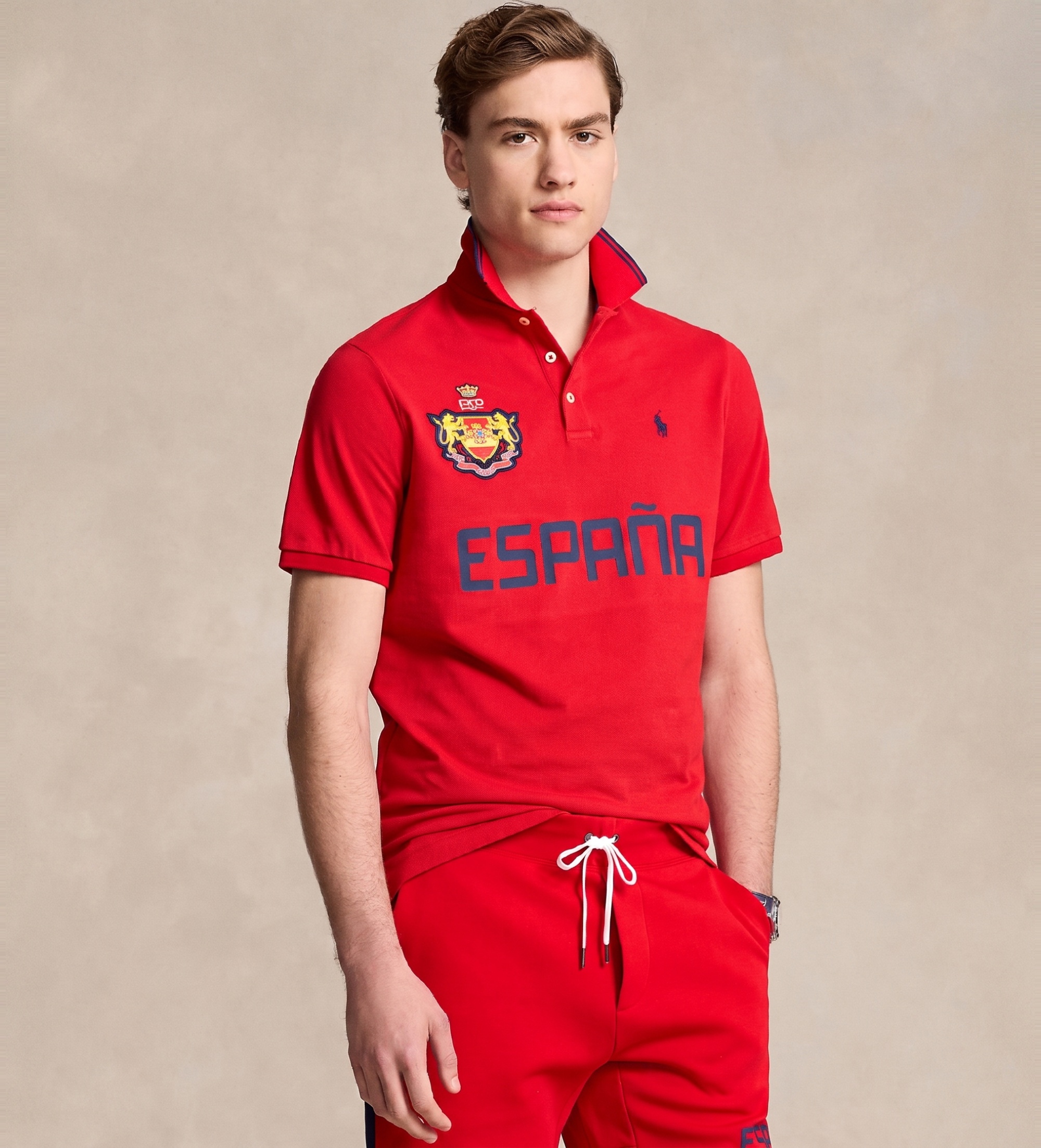 Polo Ralph Lauren für Herren. 710944670001 Polo Classic Fit Spanien rot (L), Lässig, Baumwolle, Kurzarm