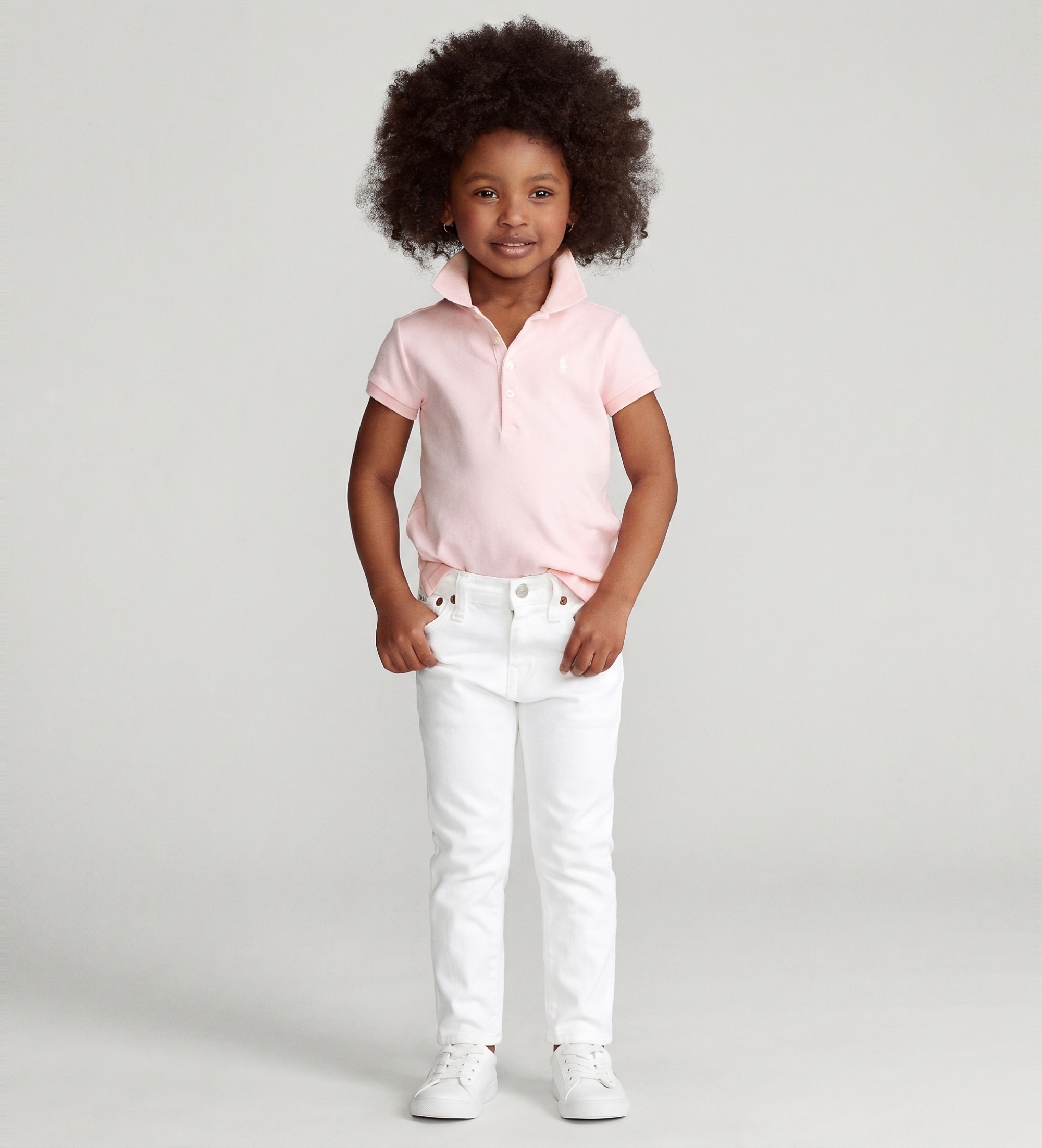 Polo Ralph Lauren für Mädchen. 312573242011 Poloshirt aus Stretch-Baumwolle in Rosa (6años= 117/123cm), Lässig, Kurzarm, Kinderbekleidung