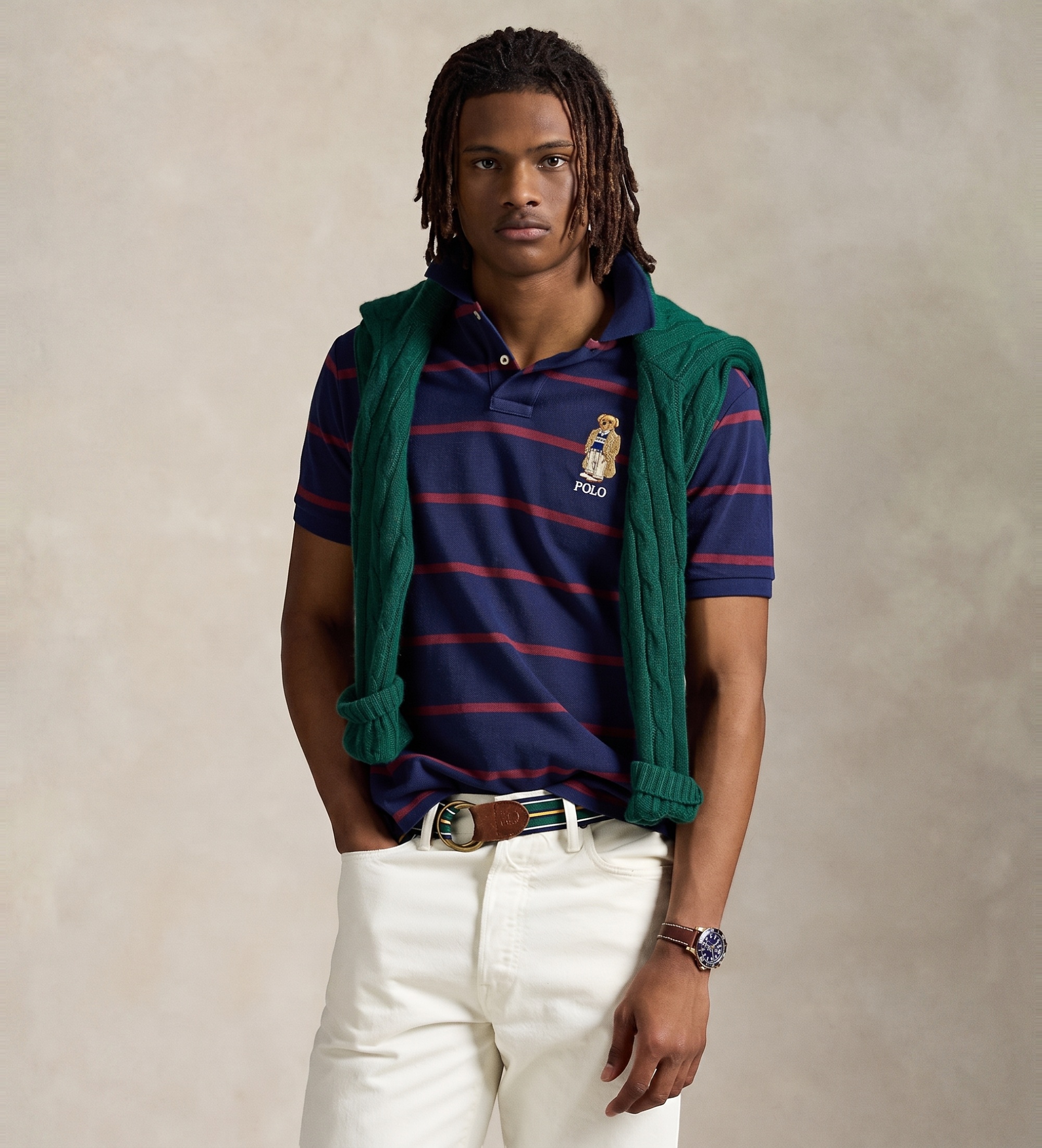 Polo Ralph Lauren für Herren. 710971839001 Kundenspezifisches Slim Fit marinefarbenes Pique-Poloshirt (S), Lässig, Baumwolle, Kurzarm