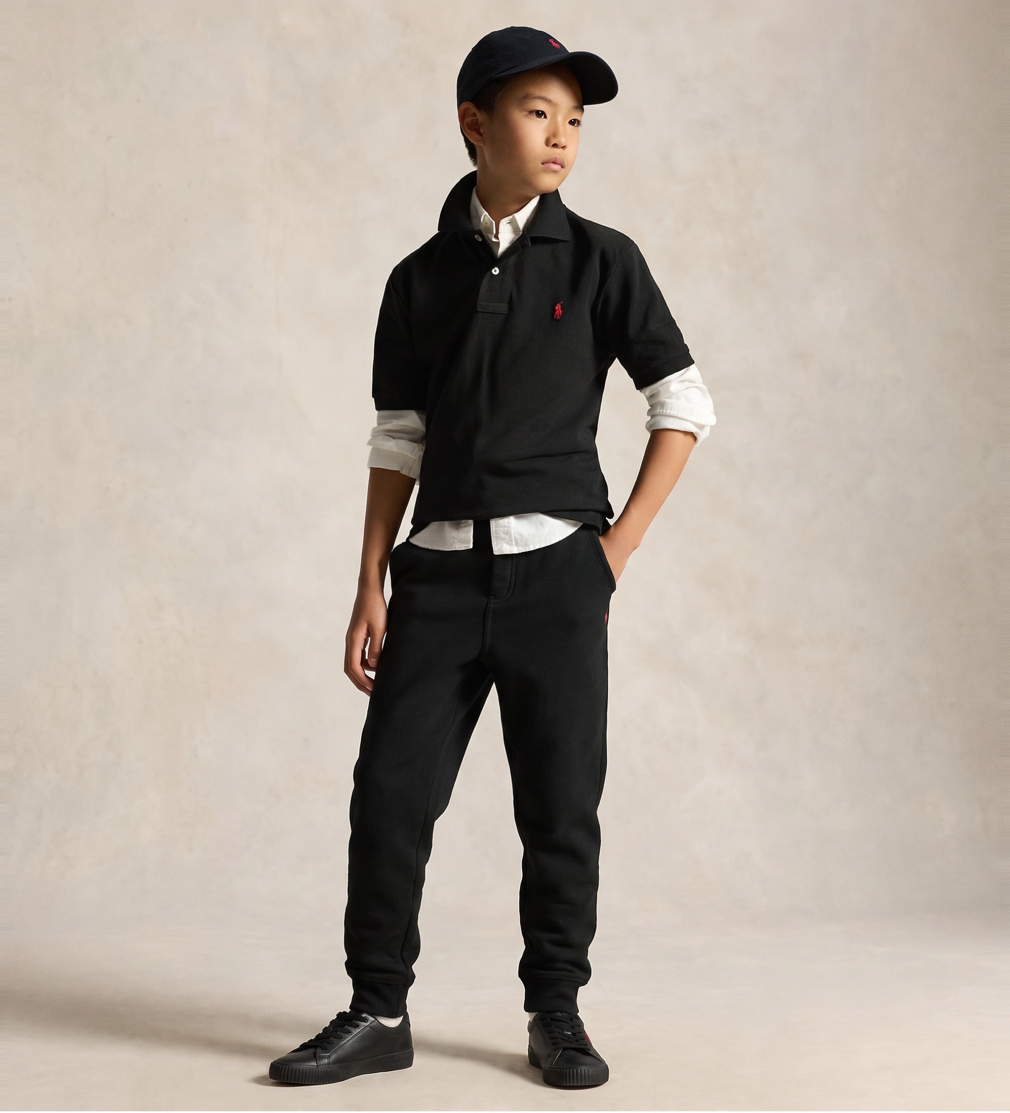 Polo Ralph Lauren für Jungen. 323603252001 Schwarzes Poloshirt aus Baumwollpikee ((S) 6/7años= 136/138cm), Lässig, Baumwolle, Kurzarm, Kinde