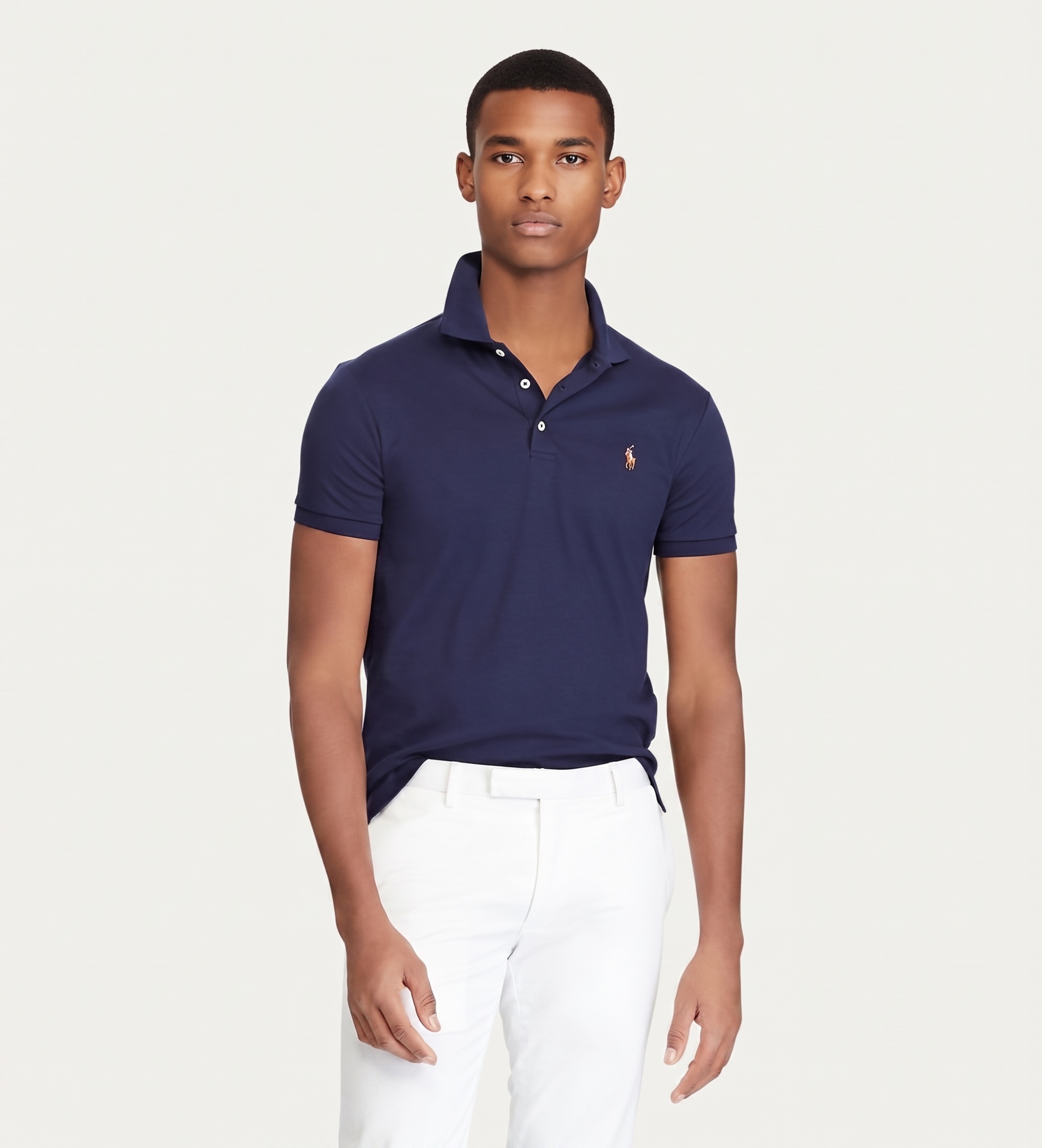 Polo Ralph Lauren für Herren. 710685514003 Slim Fit marine soft touch polo (L), Lässig, Baumwolle, Kurzarm