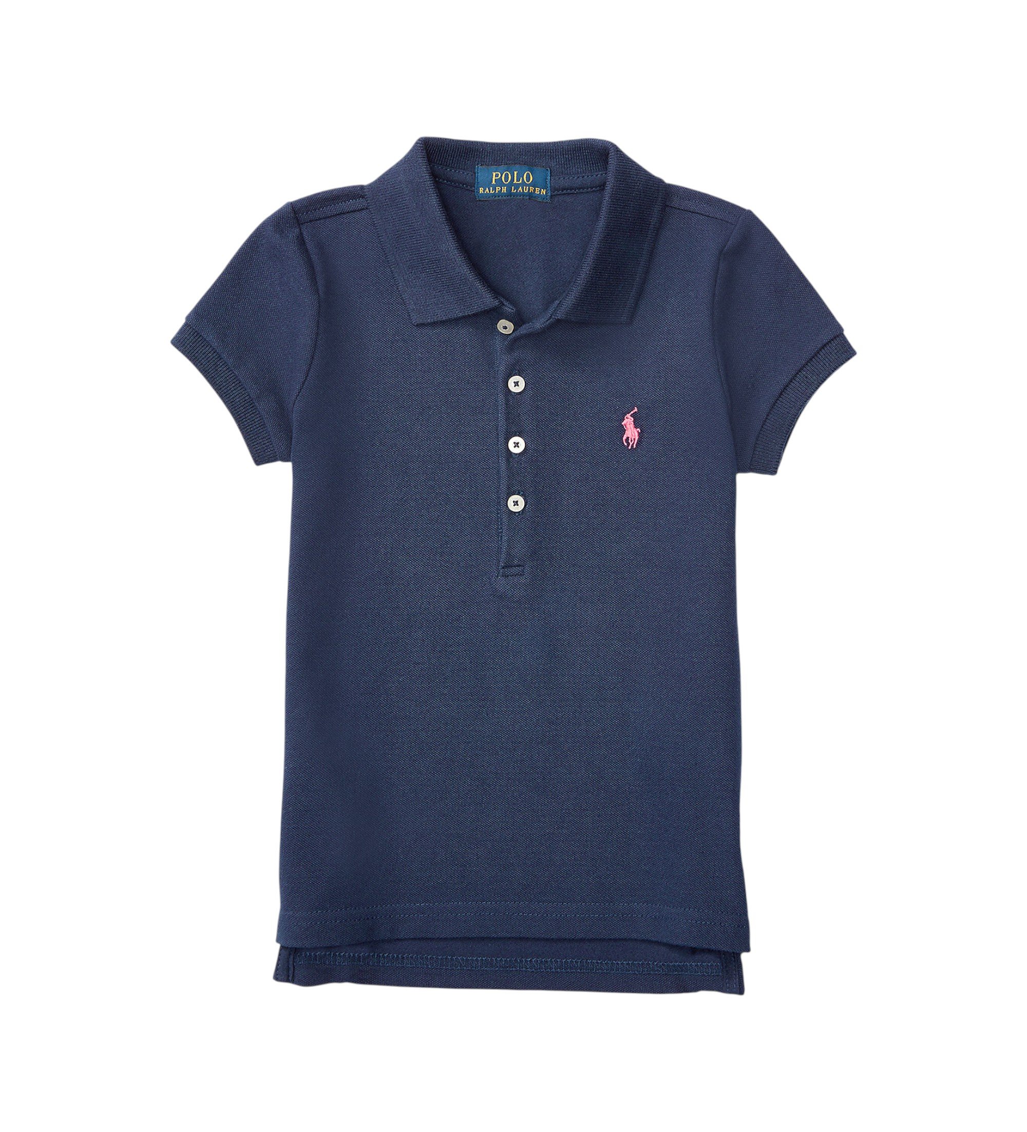 Polo Ralph Lauren für Mädchen. 312573242008 Marineblaues Stretch-Piqué-Poloshirt (5años= 109/116cm), Lässig, Baumwolle, Kurzarm, Kinderbekle
