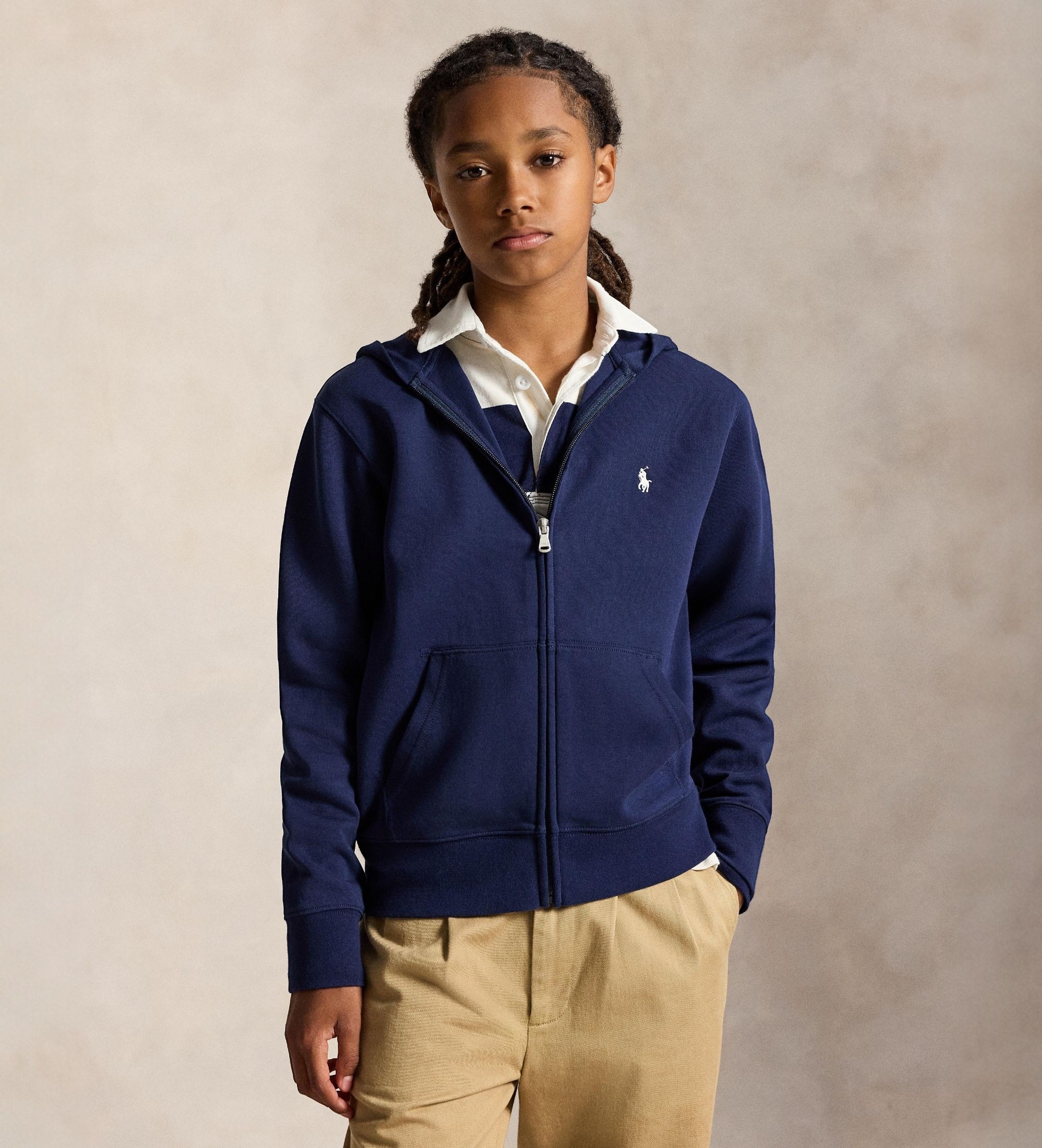 Polo Ralph Lauren für Jungen. 323A95762006 Unisex-Kapuzensweatshirt aus technischem Gewebe mit Kängurutasche ((M) 8/9Años= 140/149cm), Lässi