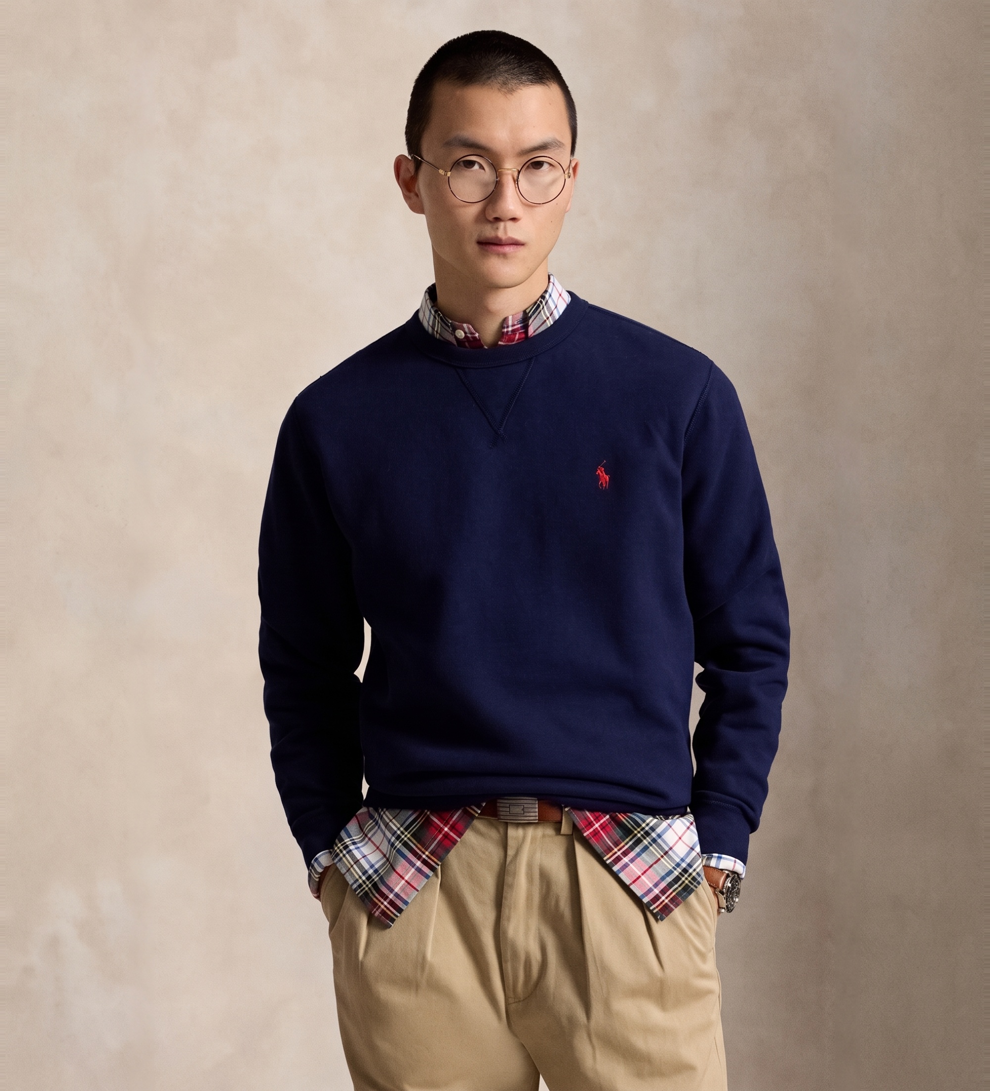 Polo Ralph Lauren für Herren. 710766772003 RL-Sweatshirt aus Fleece in Marineblau (XXL), Lässig, Baumwolle