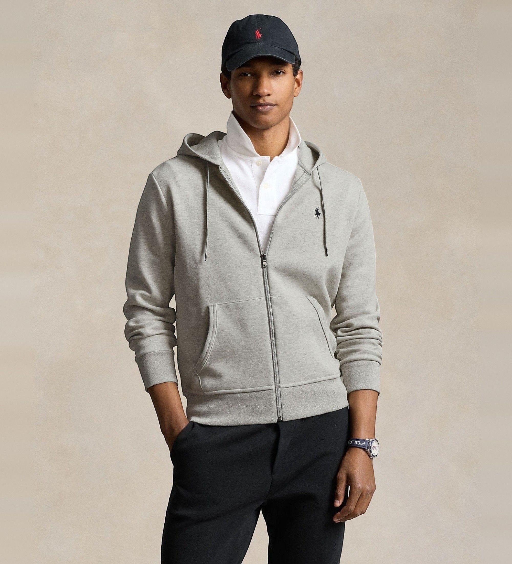 Polo Ralph Lauren für Herren. 710888282003 Graues Doppelstrick-Sweatshirt (S), Lässig, Baumwolle