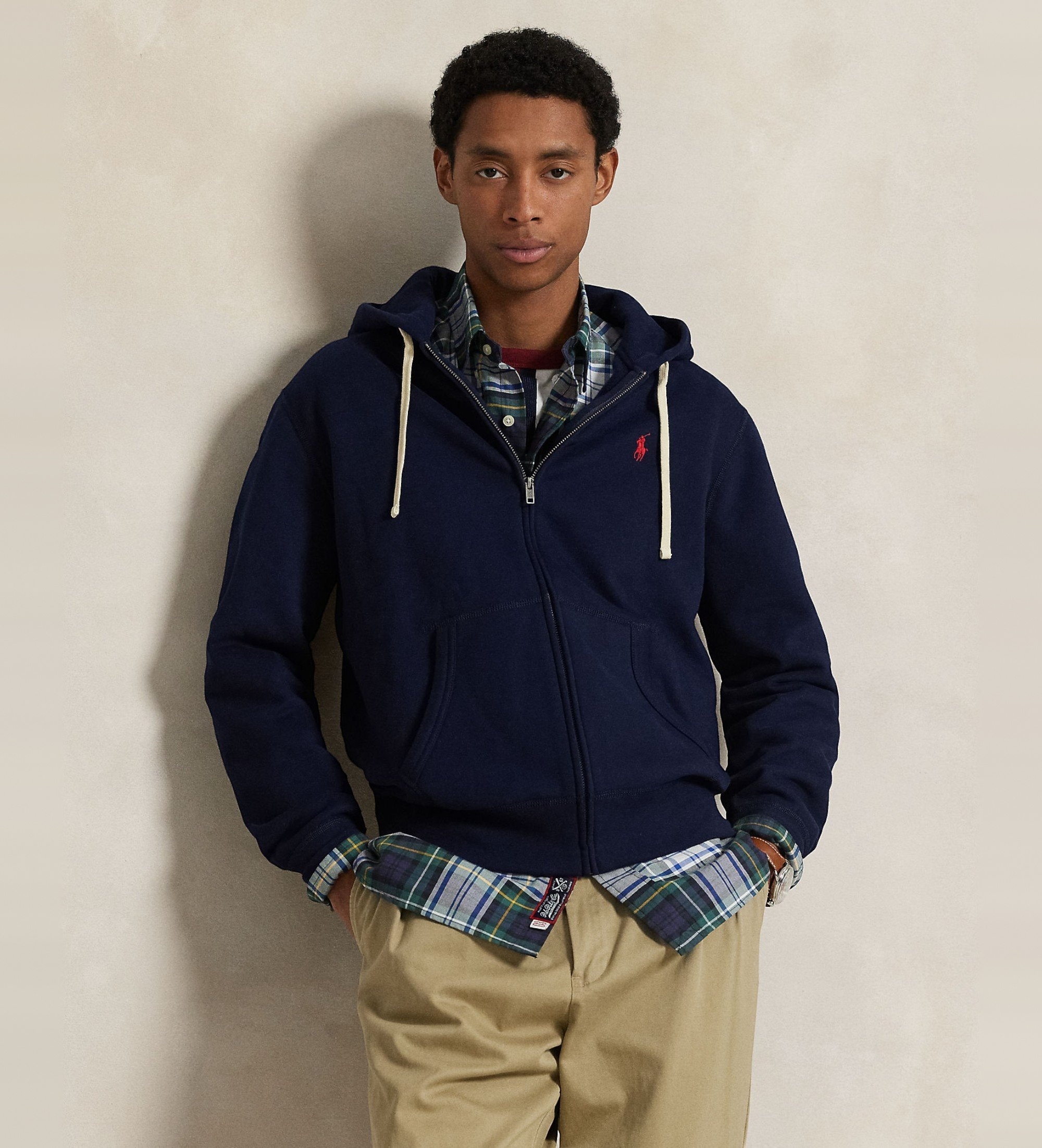 Polo Ralph Lauren für Herren. 710813297004 RL Sweatshirt mit marineblauer Kapuze (S), Lässig, Baumwolle