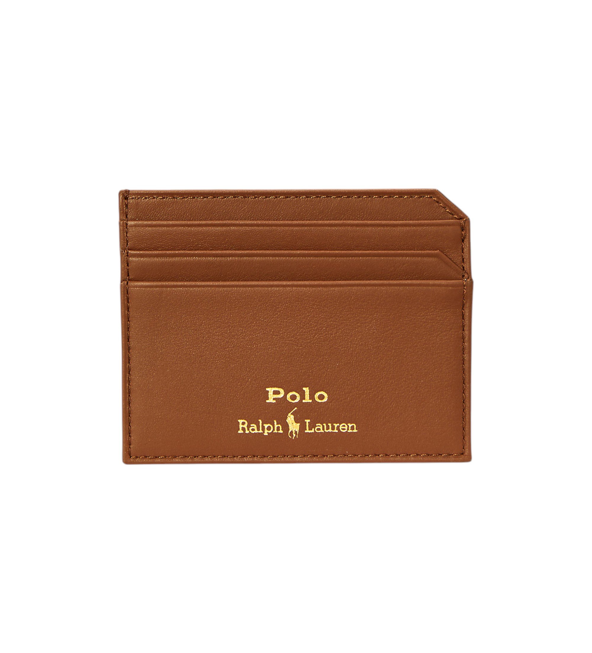 Polo Ralph Lauren für Herren. 405963230002 Kartenhalter aus braunem Glattleder (OSFA), Lässig