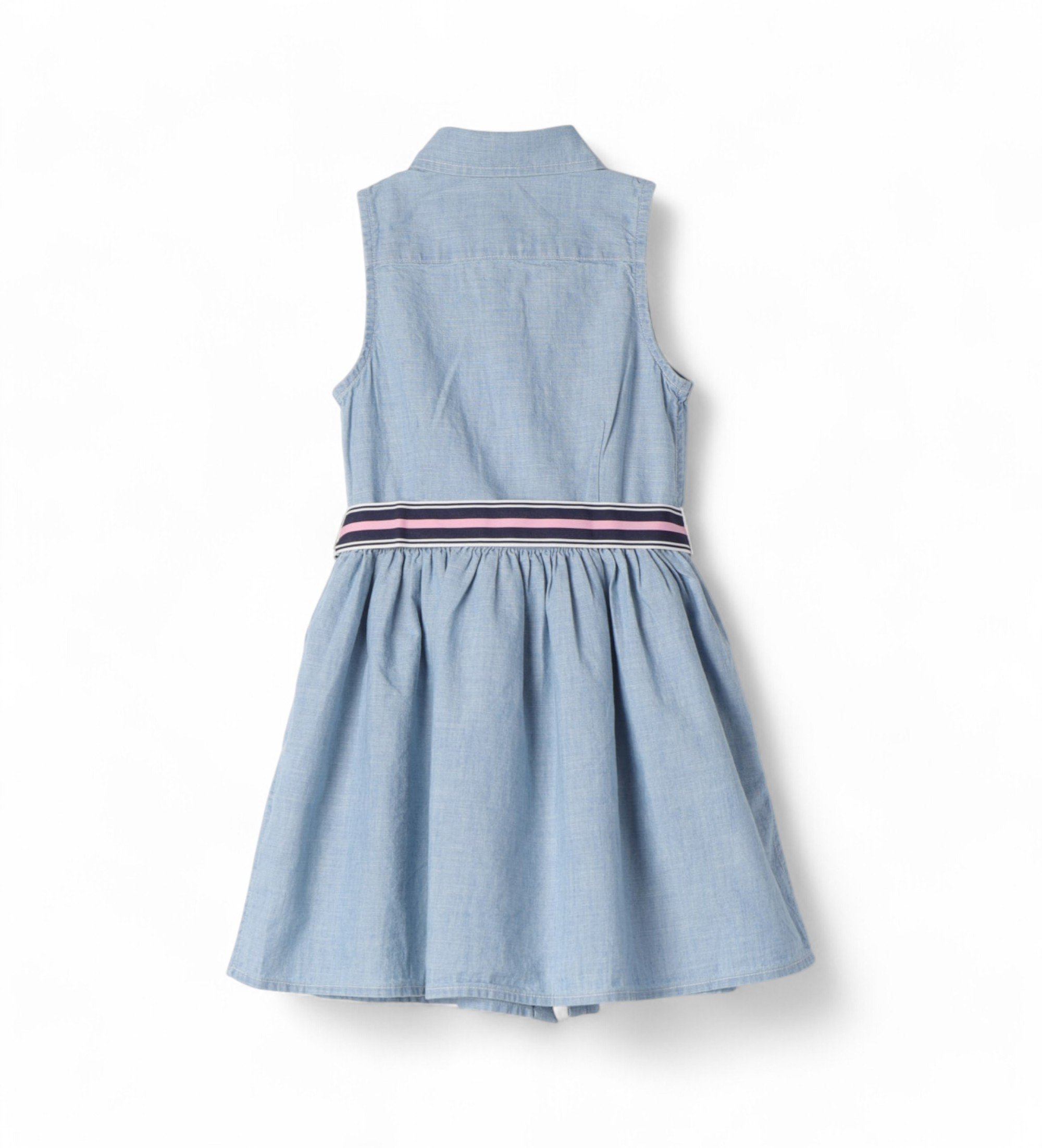 Polo Ralph Lauren dla dziewczynki. 312934151001 Jasnoniebieska sukienka koszulowa (5años= 109/116cm), Niebieski, Zwykły, Bawełna,