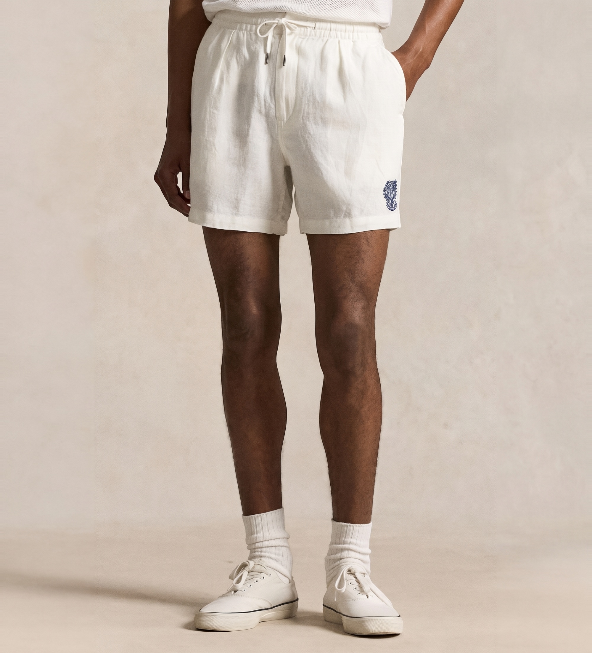 Polo Ralph Lauren für Herren. 710B16048002 Shorts Wimbledon 6 Zoll weiß (XL), Lässig, Baumwolle