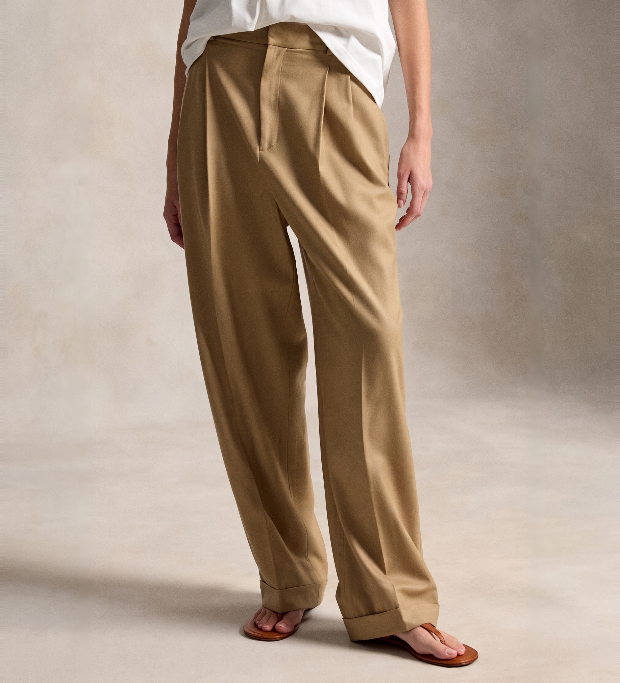 Polo Ralph Lauren für Damen. 211A10720002 Braune Bacall-Hose aus Wollmischung (44), Beige, Lässig, Wolle, Klassisch