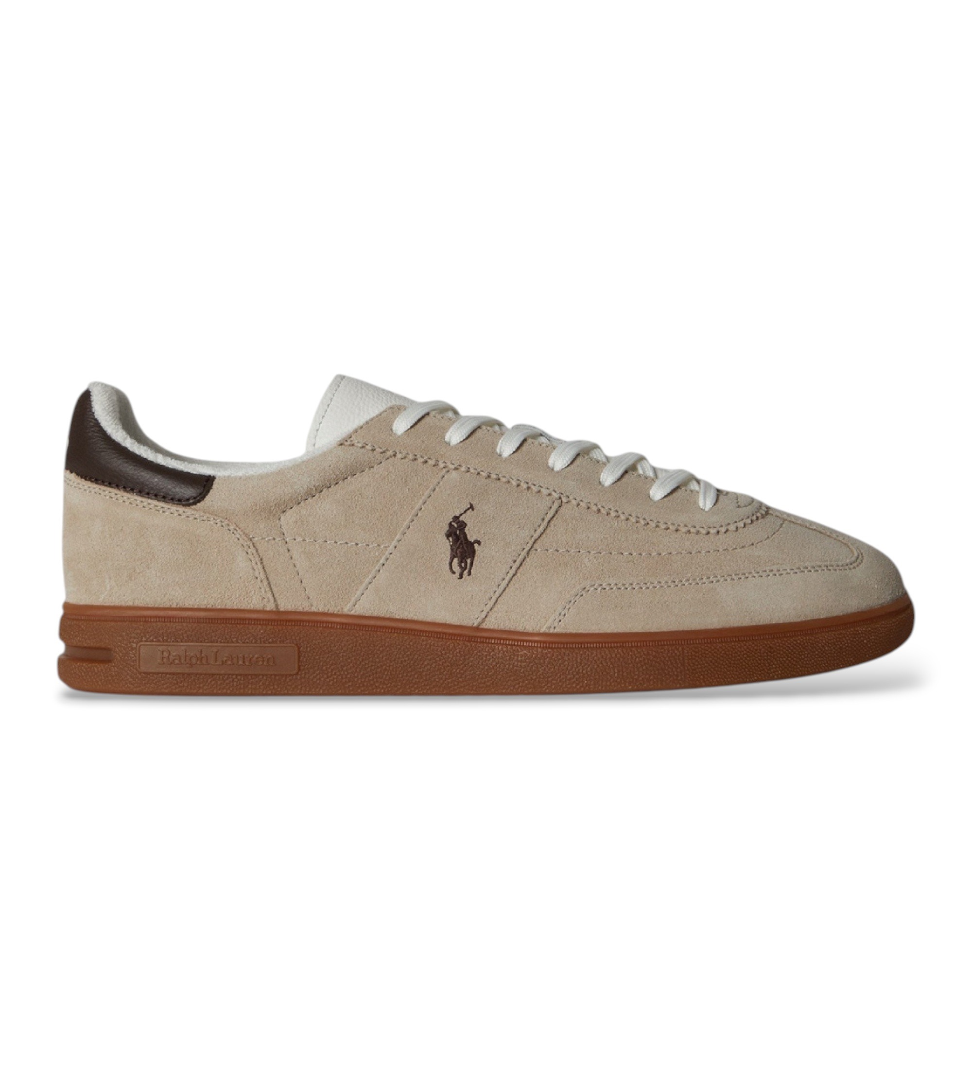 Polo Ralph Lauren für Herren. 809P09753005 Braune Bedford Wildlederpantoffeln (40), Beige, Wohnung, Schnürsenkel, Lässig