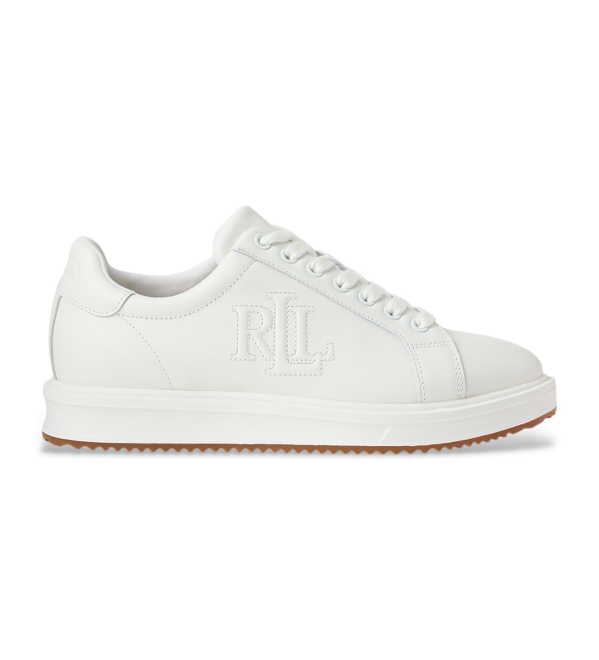 Lauren Ralph Lauren für Damen. 802959228001 Ainsley Lederslipper weiß (41), Wohnung, Schnürsenkel, Lässig