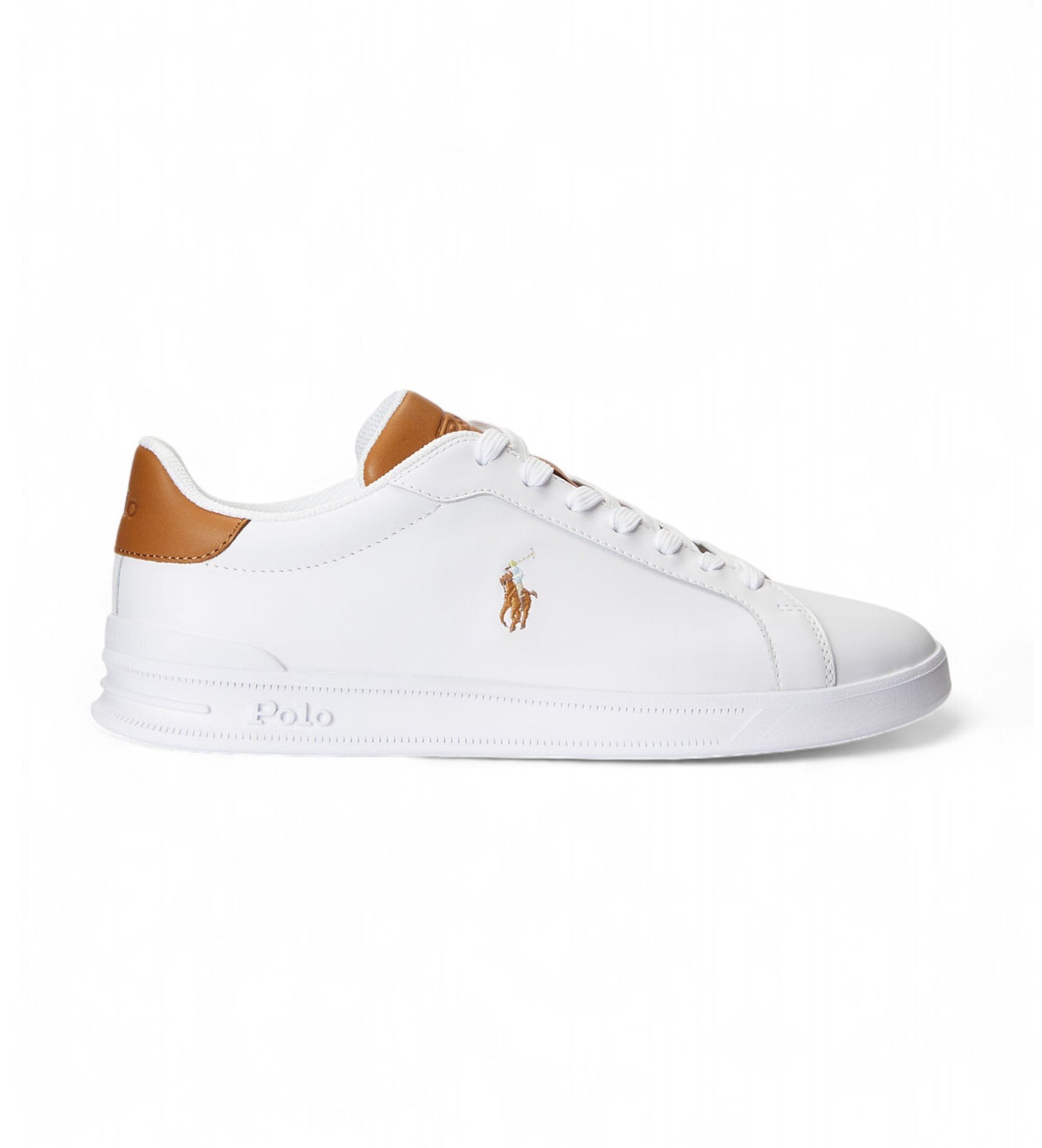 Polo Ralph Lauren für Herren. 809877598001 Basic Leder Turnschuhe weiß (45), Wohnung, Schnürsenkel, Lässig