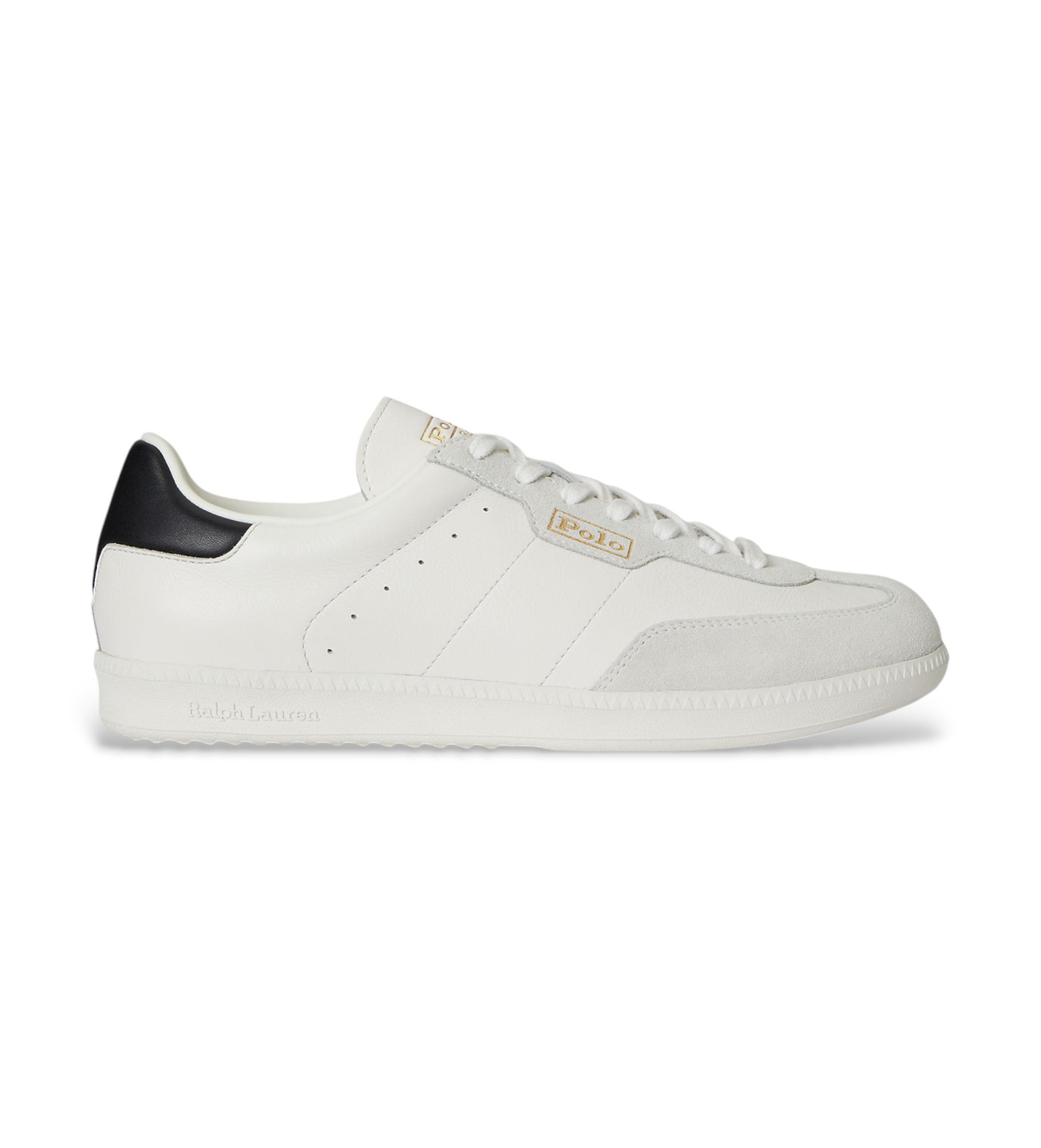 Polo Ralph Lauren für Herren. 809P01642001 Field Leder Turnschuhe weiß (40), Wohnung, Schnürsenkel, Lässig