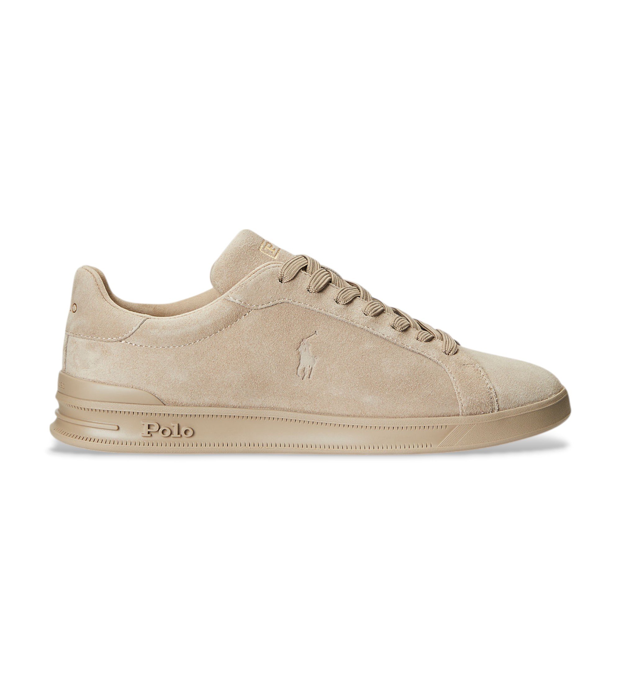 Polo Ralph Lauren für Herren. 809877601001 Heritage Court II Leder Turnschuhe beige (44), Wohnung, Schnürsenkel, Lässig