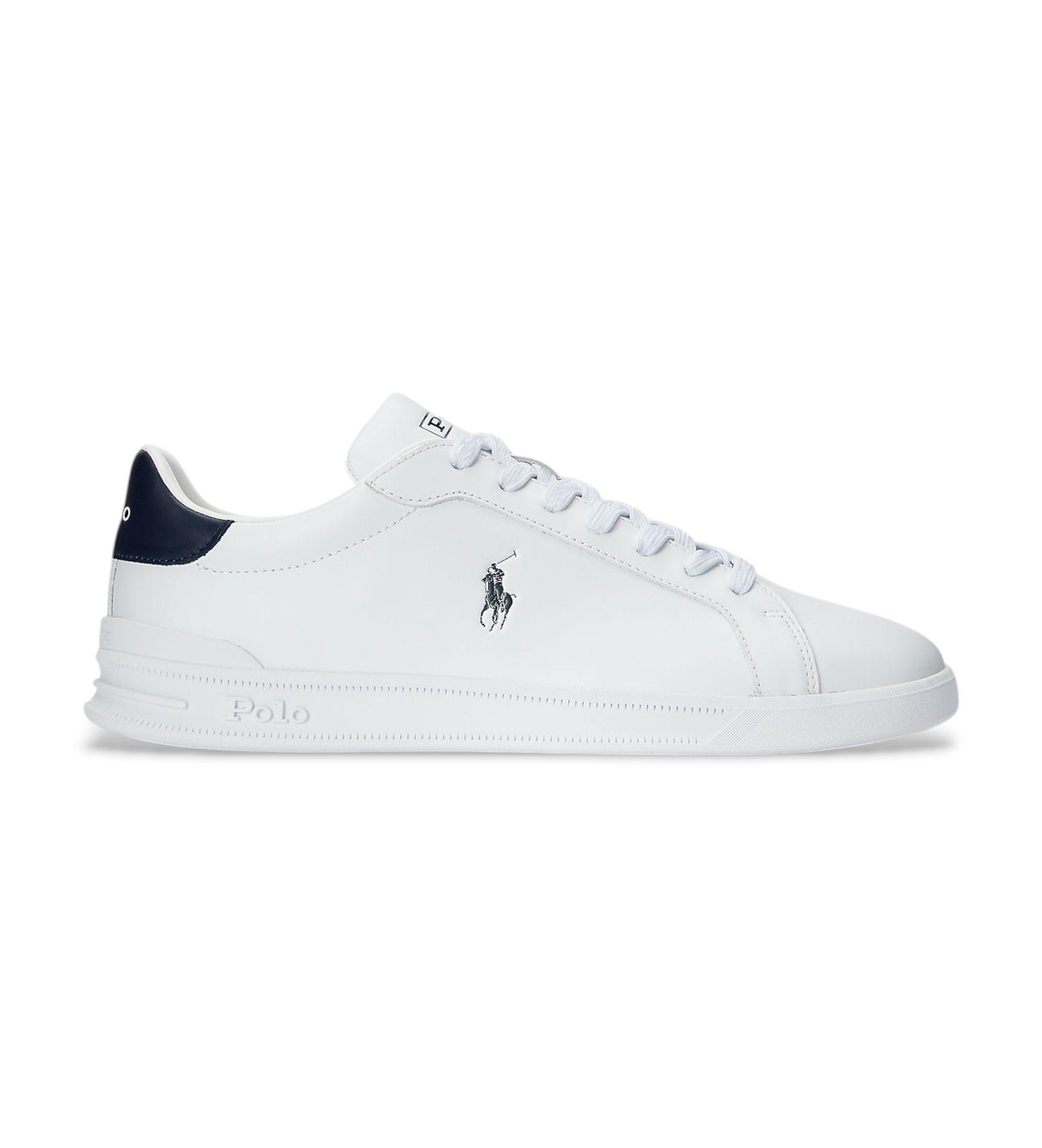 Polo Ralph Lauren für Herren. 809829824003 Heritage Court II Weiß Leder Turnschuhe (49), Wohnung, Schnürsenkel, Lässig