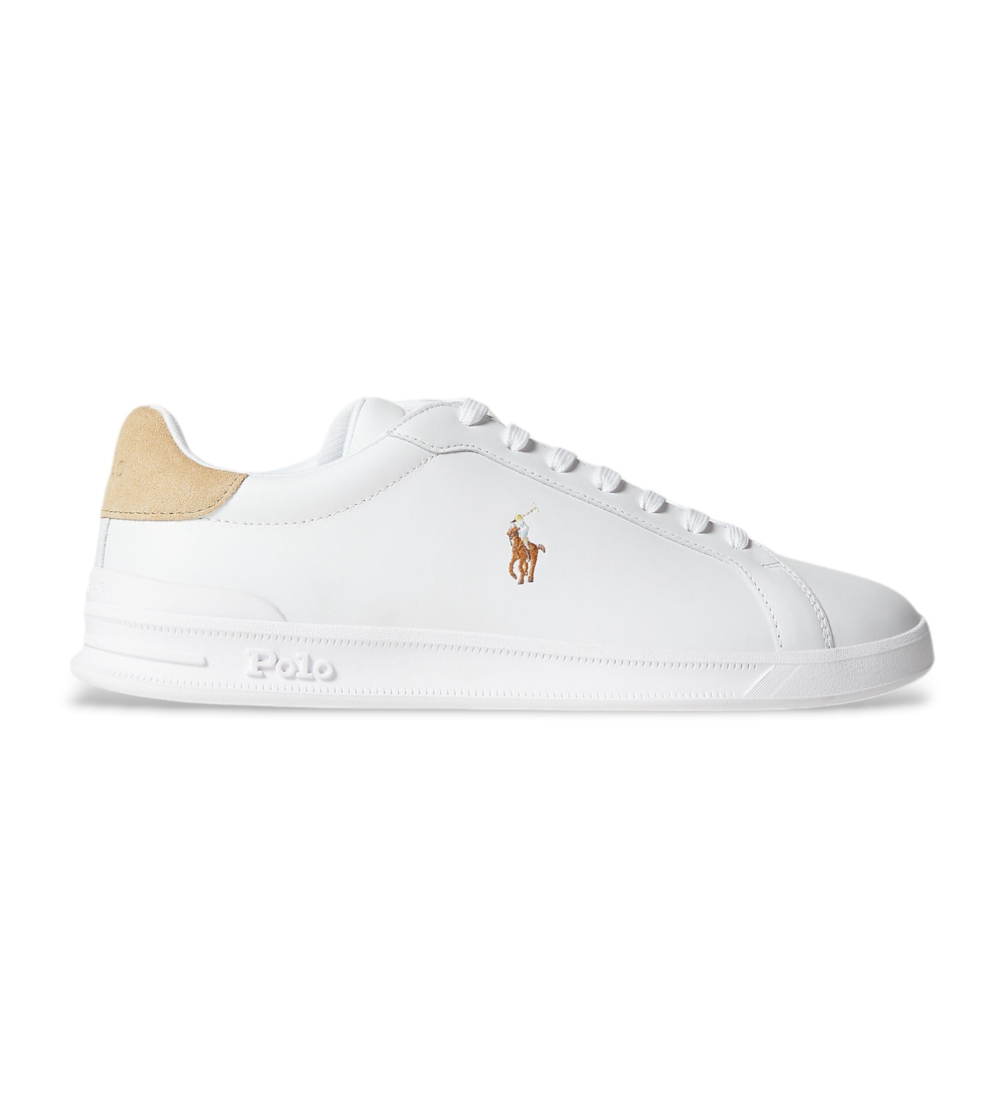 Polo Ralph Lauren für Herren. 809940762001 Heritage Court II Lederschuhe weiß (46), Wohnung, Schnürsenkel, Lässig