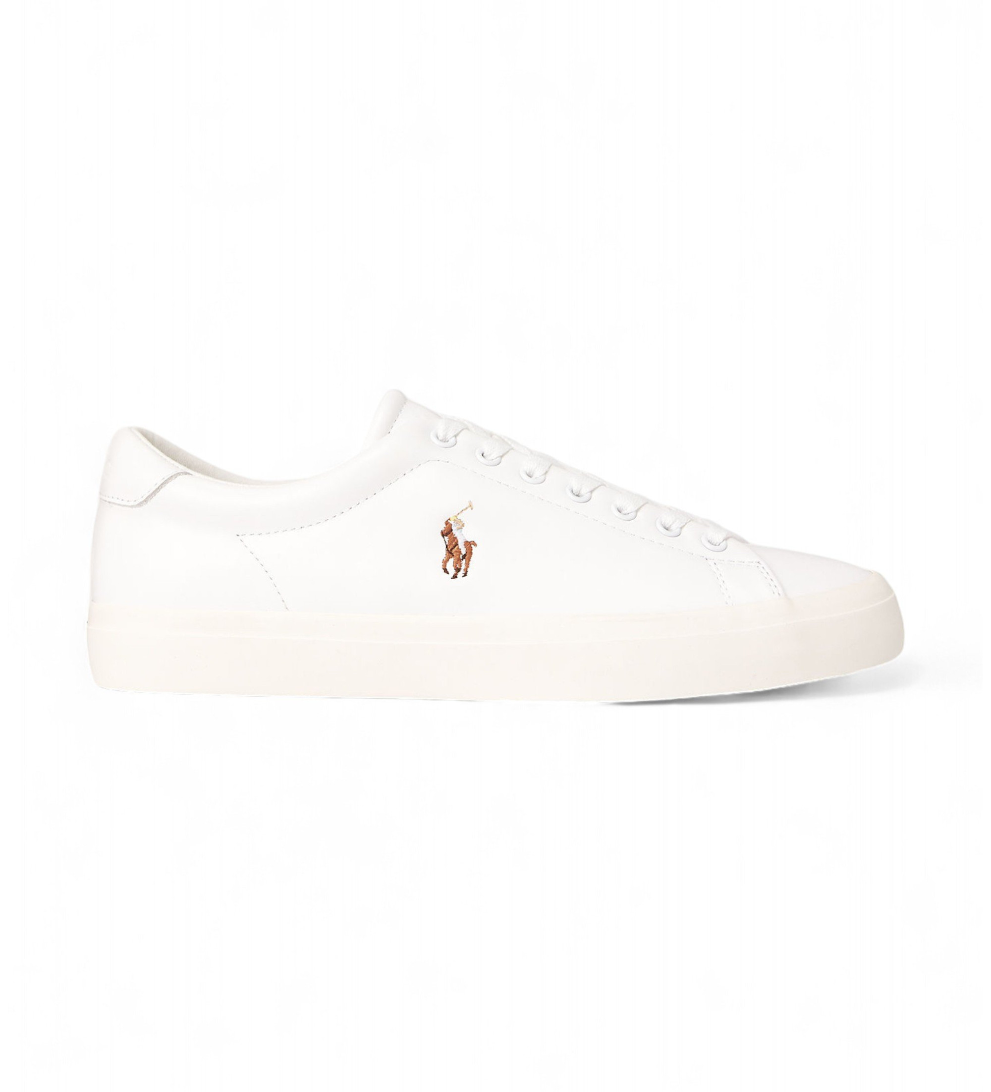 Polo Ralph Lauren für Herren. 816785025004 Lonwoord Leder Turnschuhe weiß (47), Wohnung, Schnürsenkel, Lässig
