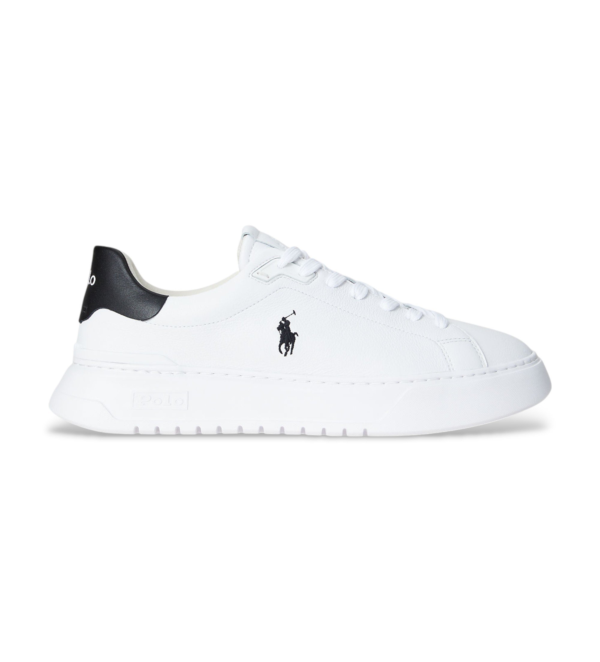 Polo Ralph Lauren für Herren. 809974097002 RLite Court Leder Turnschuhe weiß (44), Wohnung, Schnürsenkel, Lässig