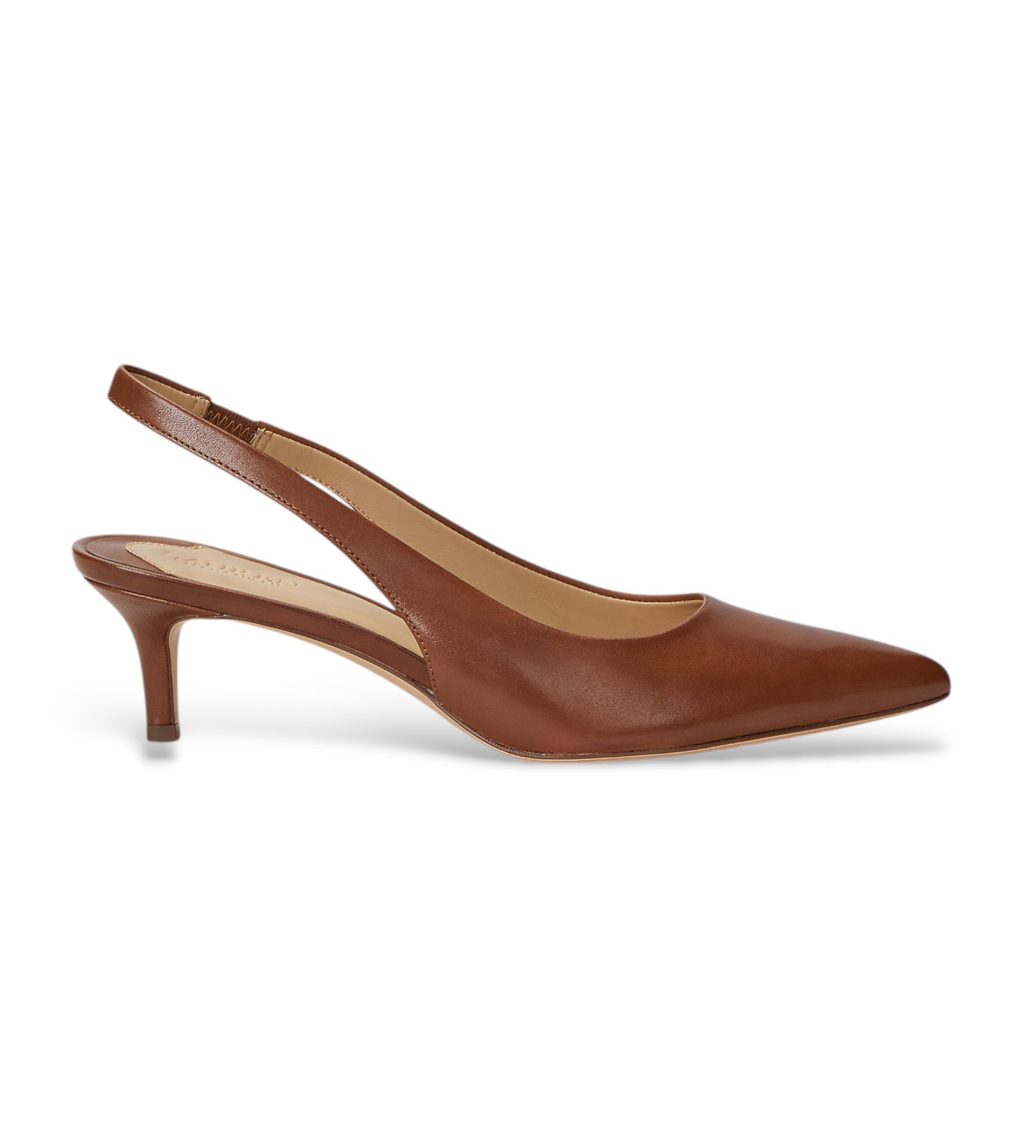 Lauren Ralph Lauren für Damen. 802927937002 Braune Lolah-Lederschuhe (37), 5 bis 8 cm, Keine, Lässig, Party