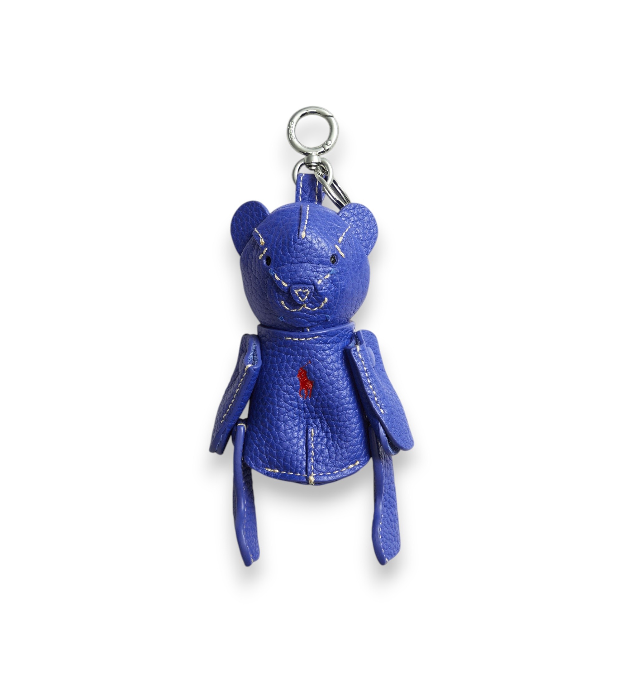 Polo Ralph Lauren für Damen. 427P13276009 Polo Bear Felltaschenanhänger blau (OSFA), Lässig, Leder