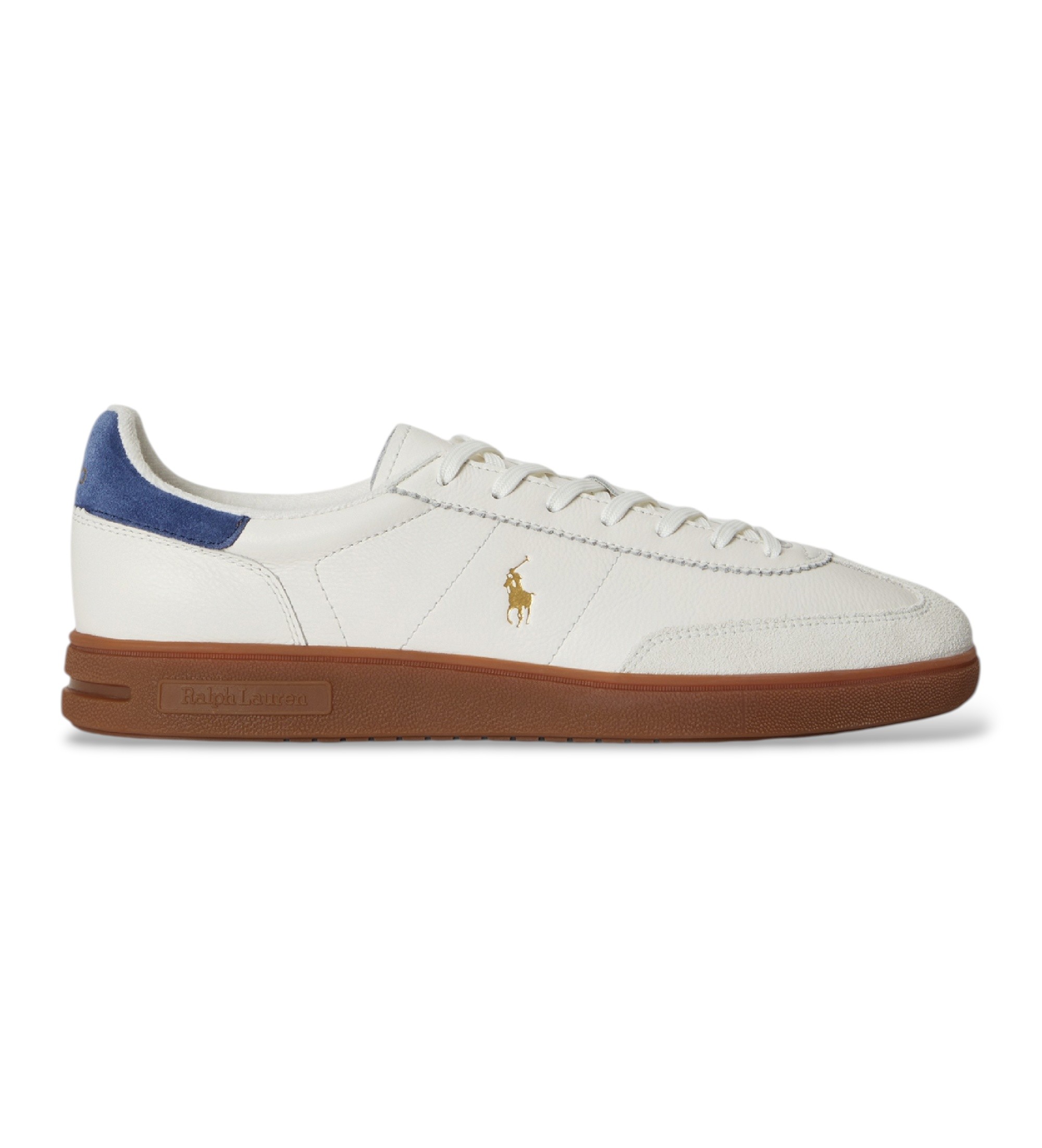 Polo Ralph Lauren für Herren. 809P13078004 Leder-Sneaker Bedford gebrochen weiß (46), Wohnung, Schnürsenkel, Lässig