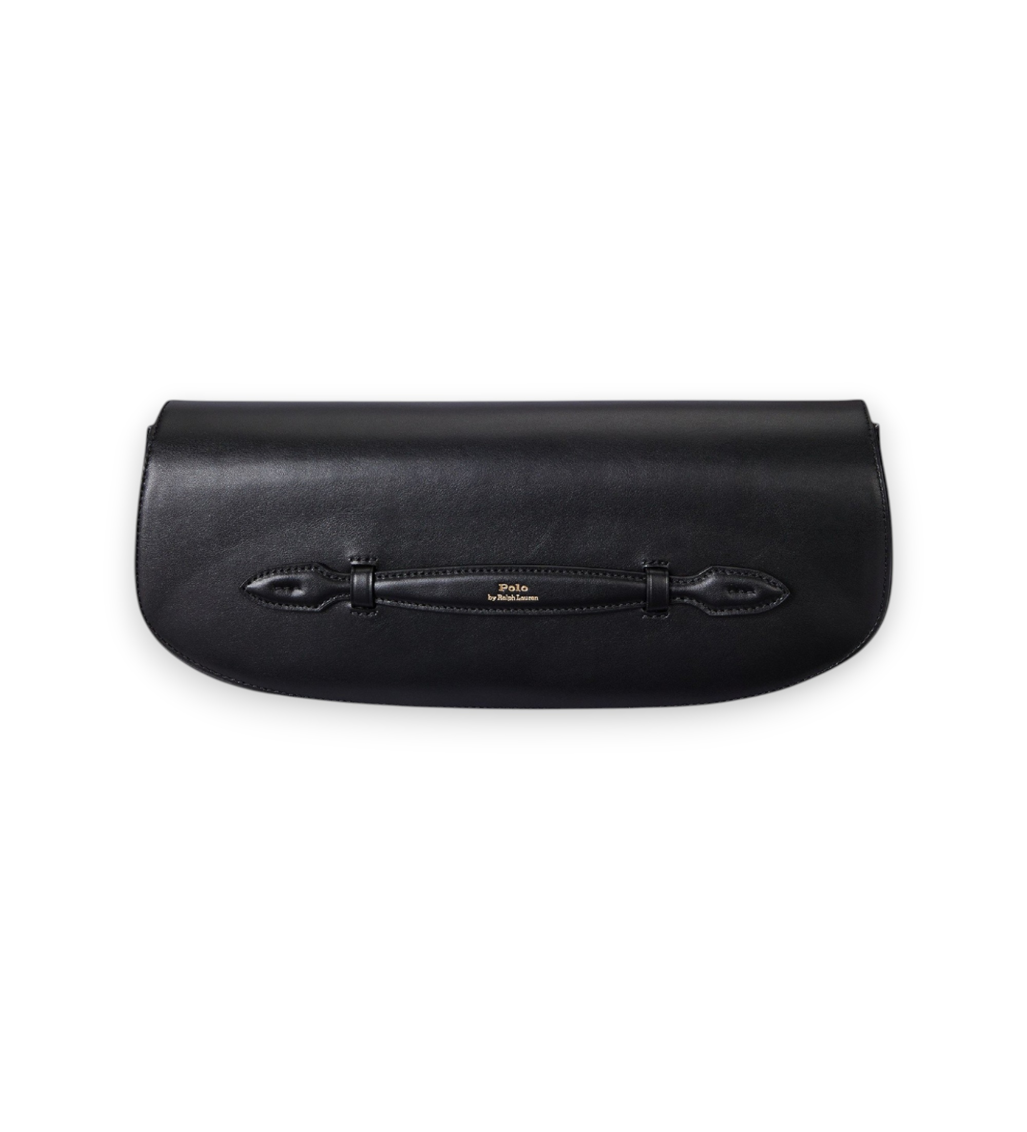 Polo Ralph Lauren für Damen. 428971315001 Bellport Leder-Clutch mit Klappe schwarz (OSFA), Lässig