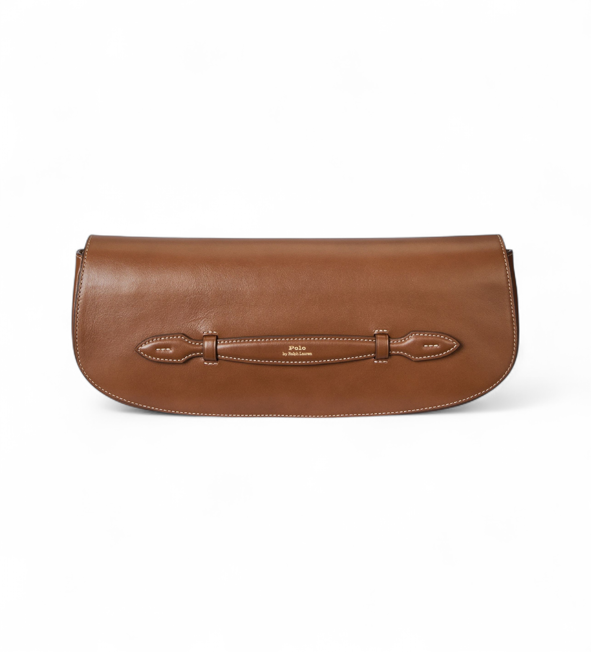 Polo Ralph Lauren für Damen. 428971315002 Bellport Leder-Clutch mit brauner Klappe (OSFA), Lässig