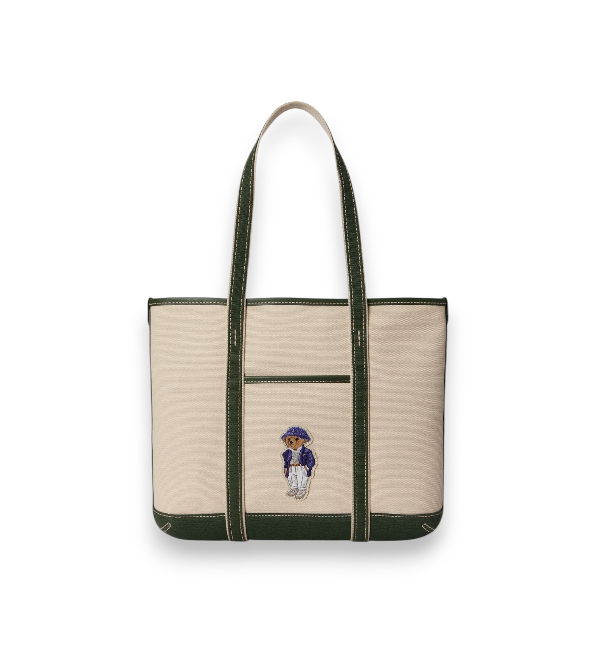 Polo Ralph Lauren für Damen. 428P14295001 Kleine beige Shopper-Tasche mit Polo Bear (OSFA), Lässig, Baumwolle