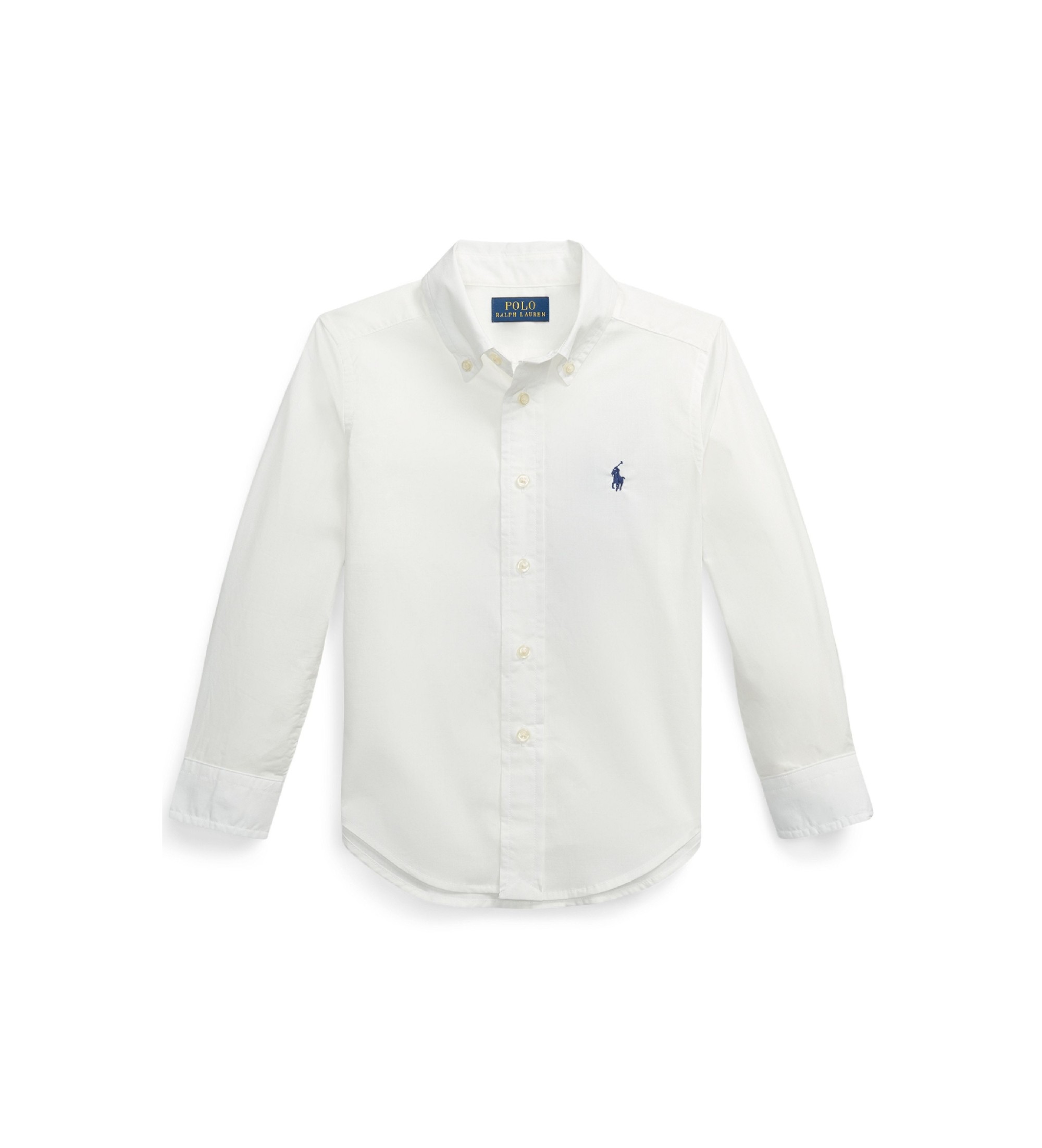 Polo Ralph Lauren für Jungen. 322952199001 Weißes Popeline-Hemd aus Baumwolle (5años= 117/123cm), Lässig, Langarm, Kinderbekleidung