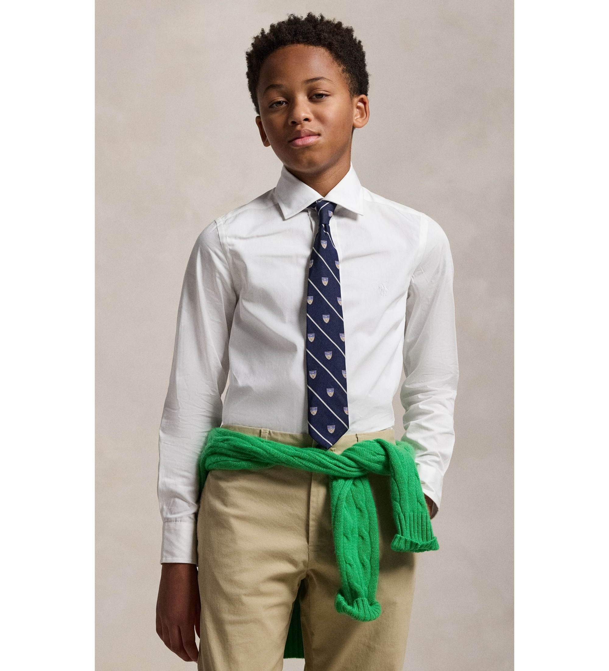Polo Ralph Lauren für Jungen. 352713545001 Weißes Baumwoll-Tuch Businesshemd (10/12años= 156/161cm), Lässig, Baumwolle, Klassisch, Langarm,