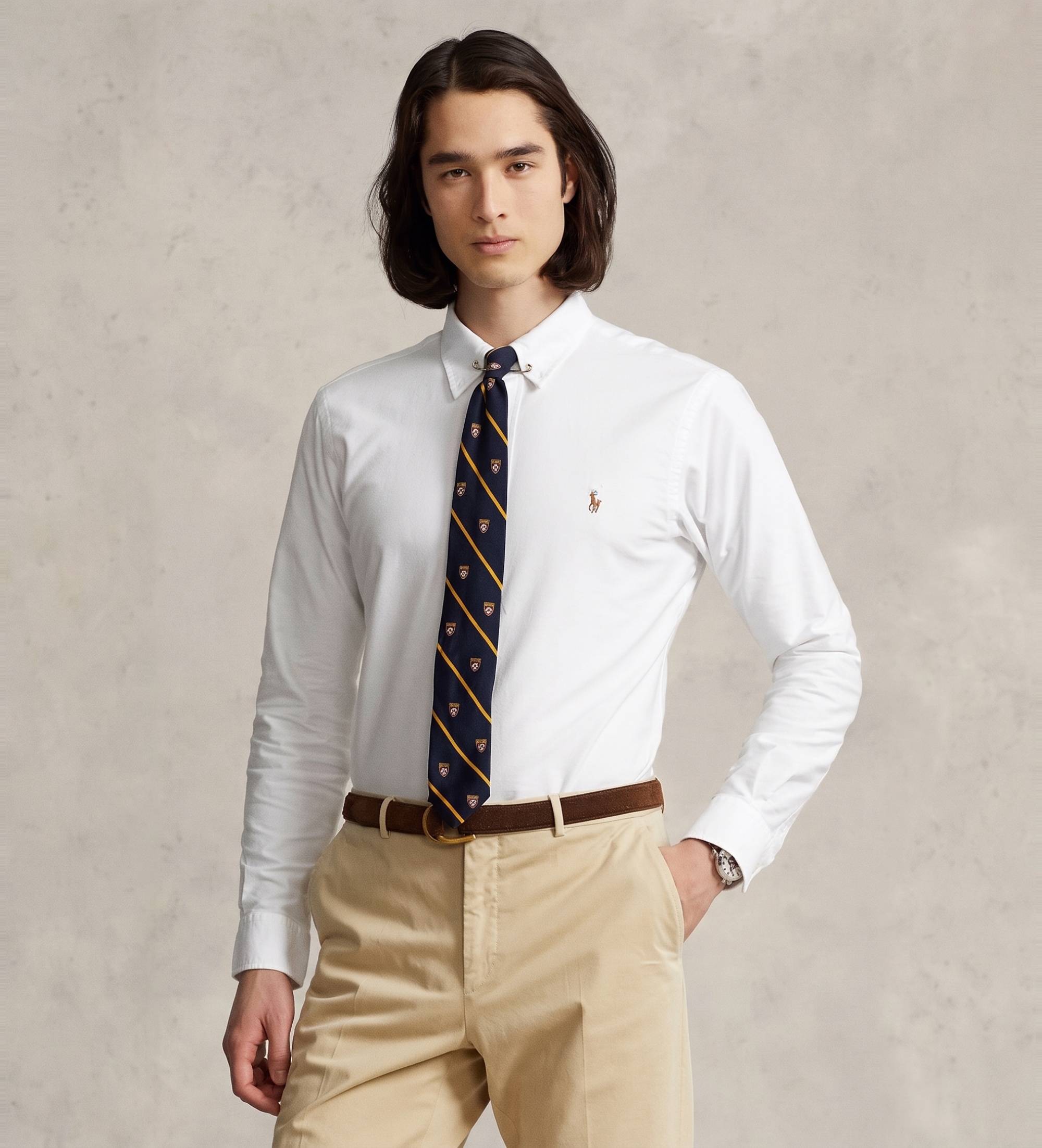 Polo Ralph Lauren für Herren. 710792041001 Custom Fit Oxford Hemd weiß (XXL), Lässig, Baumwolle, Klassisch, Langarm