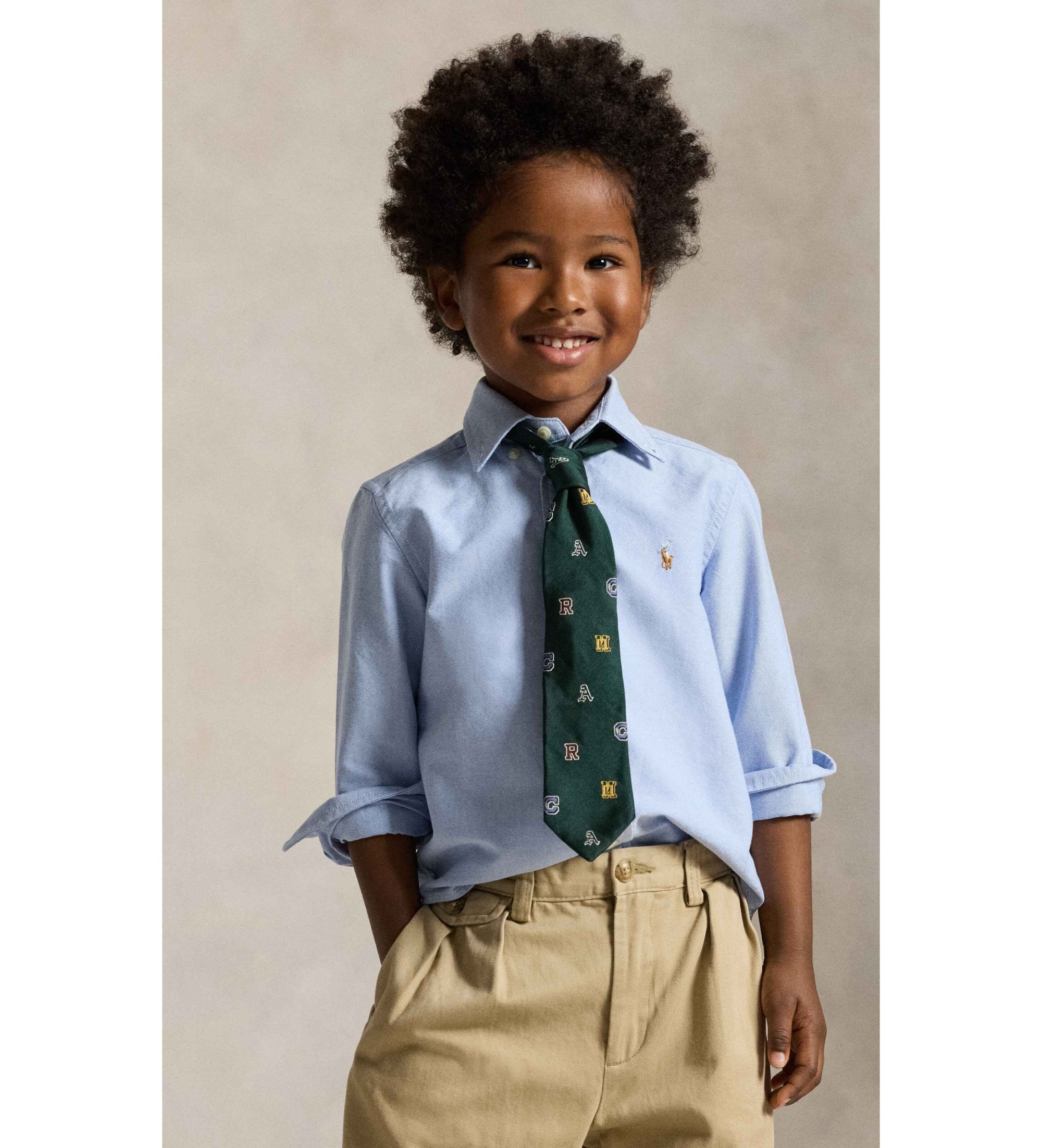 Polo Ralph Lauren für Jungen. 322677133002 Ikonisches blaues Oxford-Hemd (3años= 102/108cm), Baumwolle, Klassisch, Langarm, Kinderbekleidung