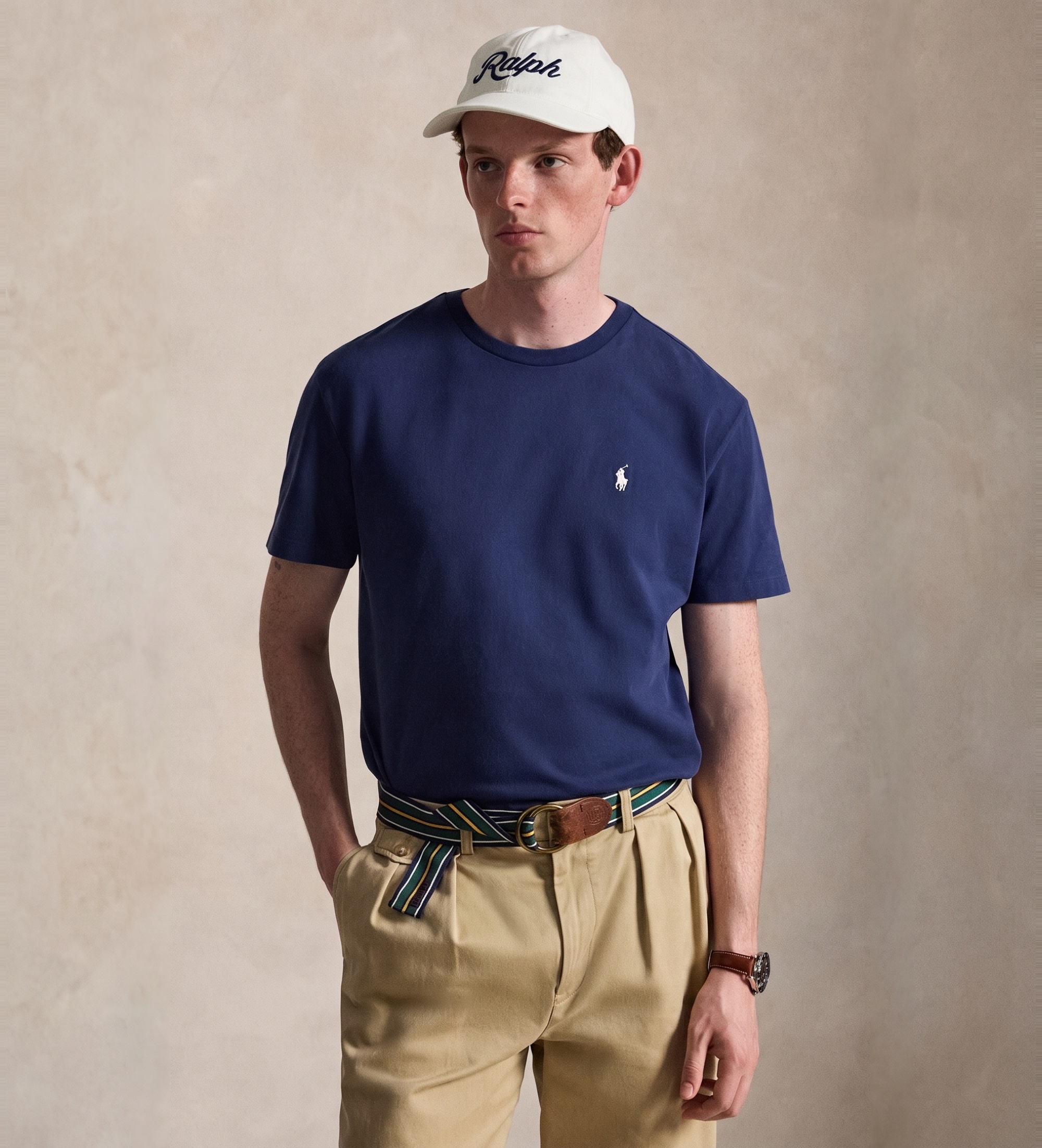 Polo Ralph Lauren für Herren. 710B31422007 Klassisches Fit Marine Strickshirt (L), Lässig, Baumwolle, Kurzarm