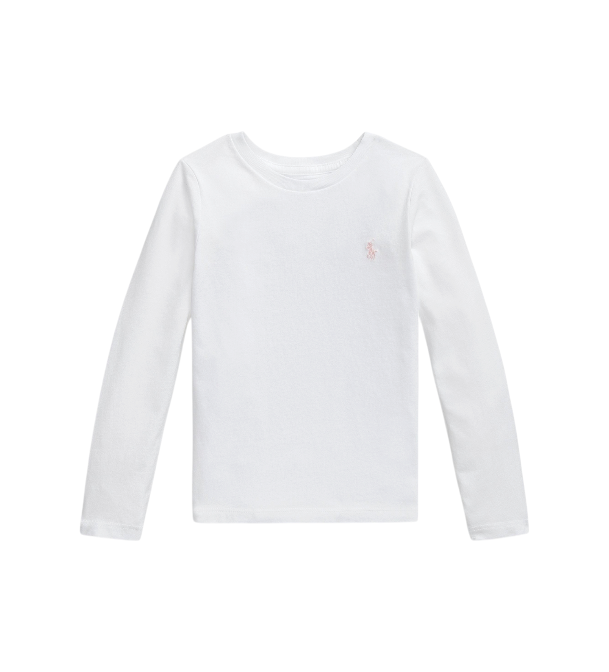 Polo Ralph Lauren für Mädchen. 312841122030 Weißes Jersey-Strick-T-Shirt (4años= 102/108cm), Lässig, Baumwolle, Langarm, Kinderbekleidung