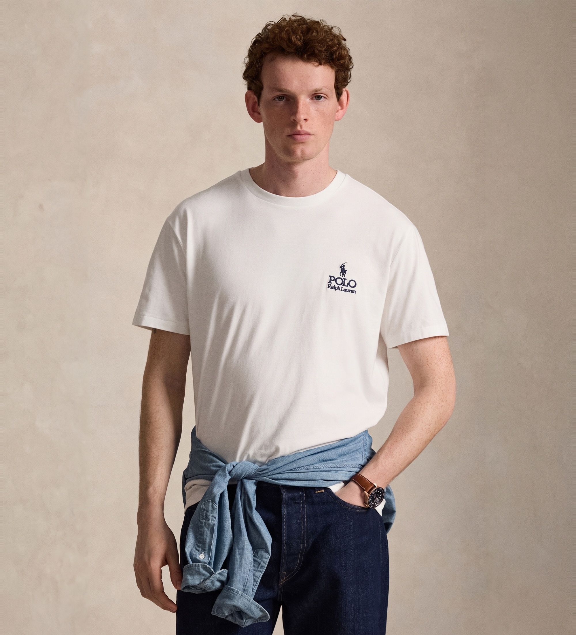 Polo Ralph Lauren für Herren. 710981136001 Klassisches weißes Jersey-Strick-T-Shirt mit klassischer Passform (S), Lässig, Baumwolle, Kurzarm