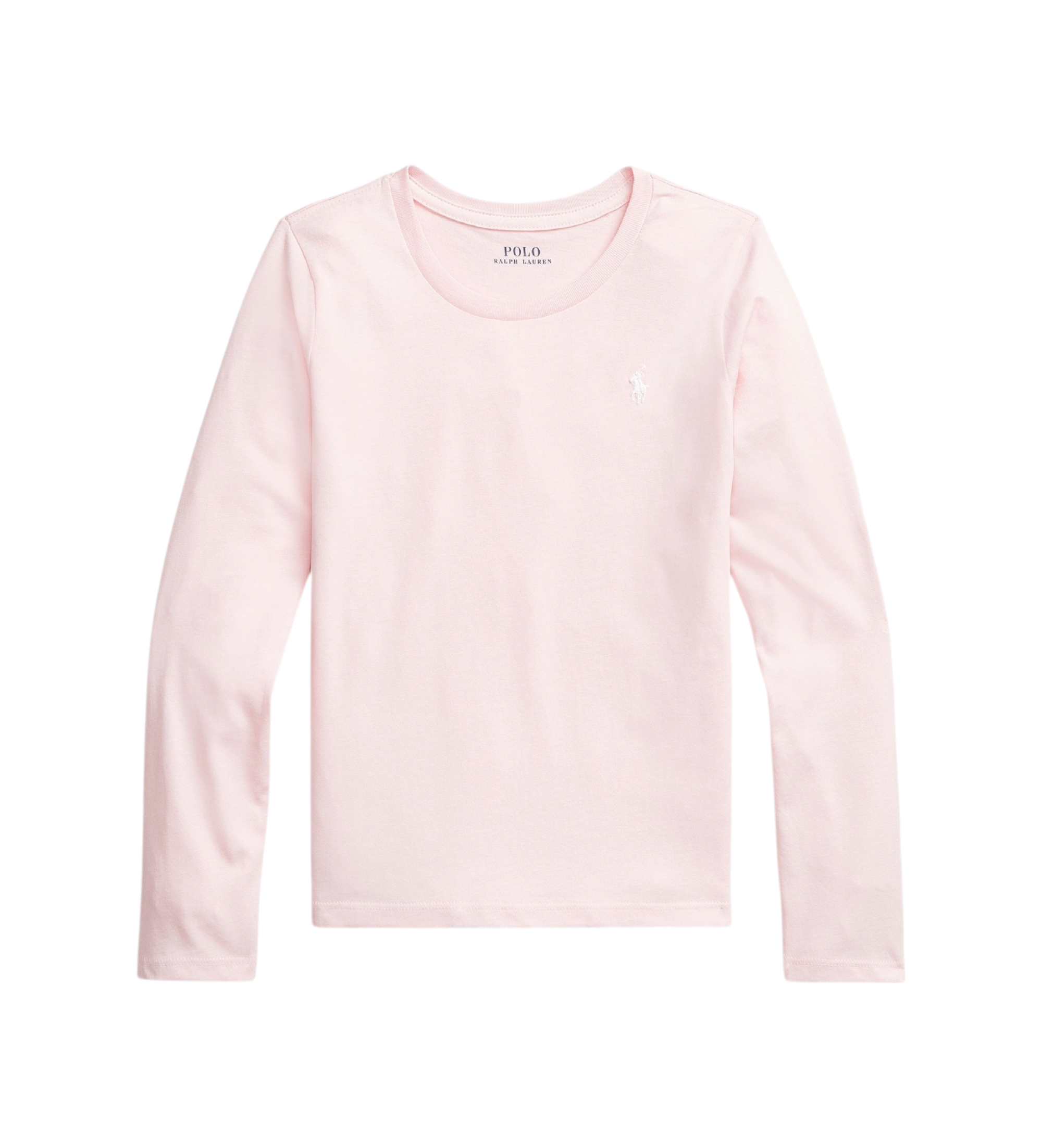 Polo Ralph Lauren für Mädchen. 313841122004 T-Shirt aus Baumwolljersey ((L) 10/11años= 144/154cm), Lässig, Rosa, Baumwolle, Langarm, Kinderb