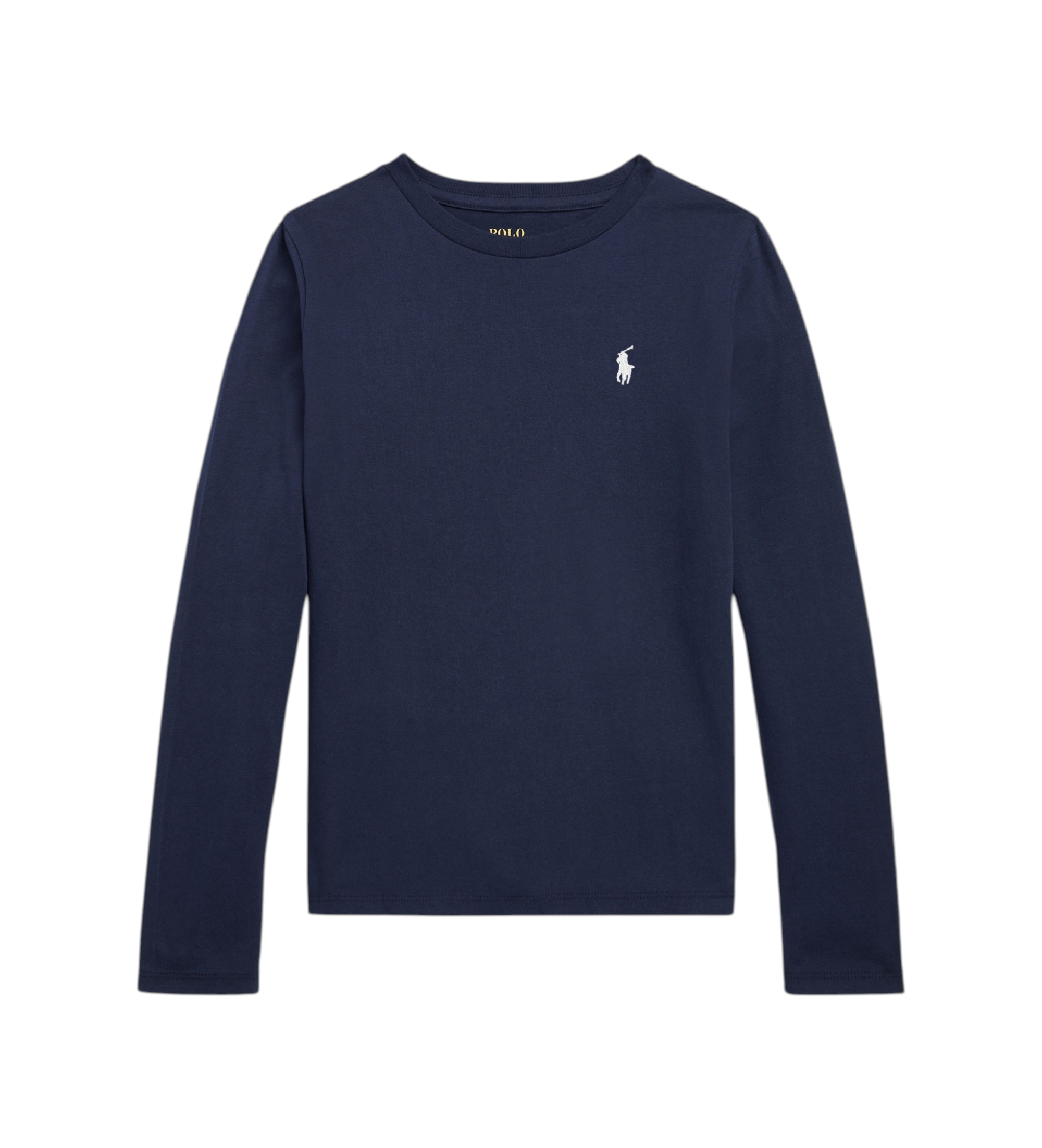 Polo Ralph Lauren für Mädchen. 313841122029 Langarm-T-Shirt aus Mairno-Jersey-Strick ((L) 10/11años= 144/154cm), Lässig, Baumwolle, Marine,